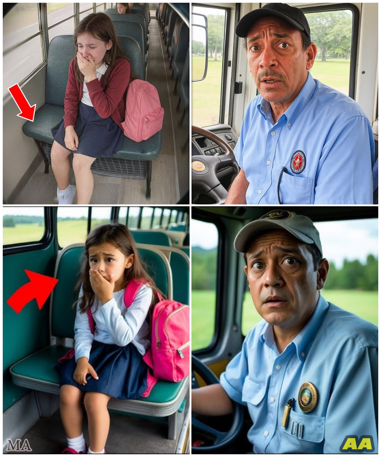 Bus Driver Notices Girl Crying Daily, Looks Under Seat After Drop-Off and Gasps!