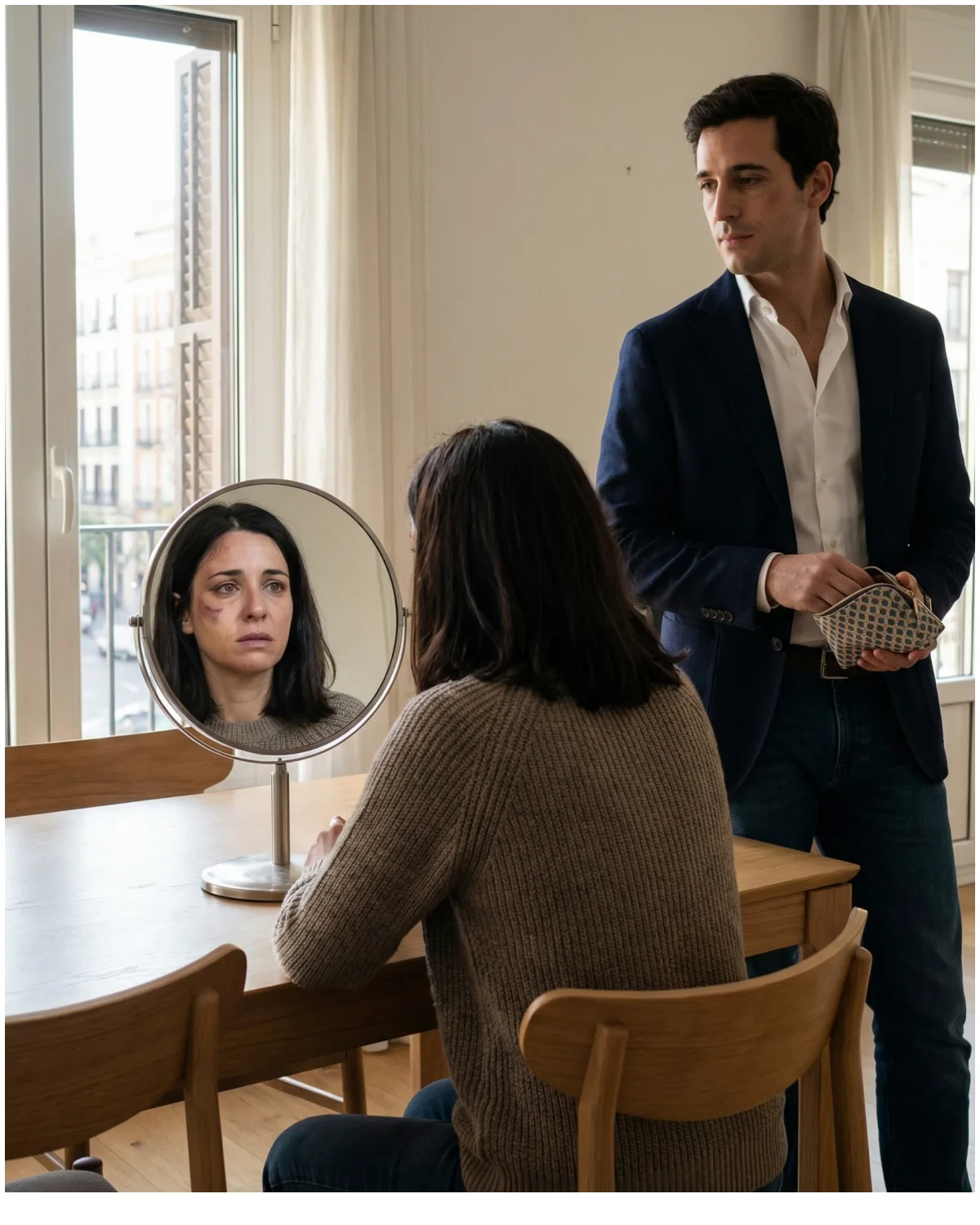 The air was thick with tension that morning, as if the house itself held its breath. Emily Carter stood at the threshold of her childhood home, staring at the door she’d passed through for years—