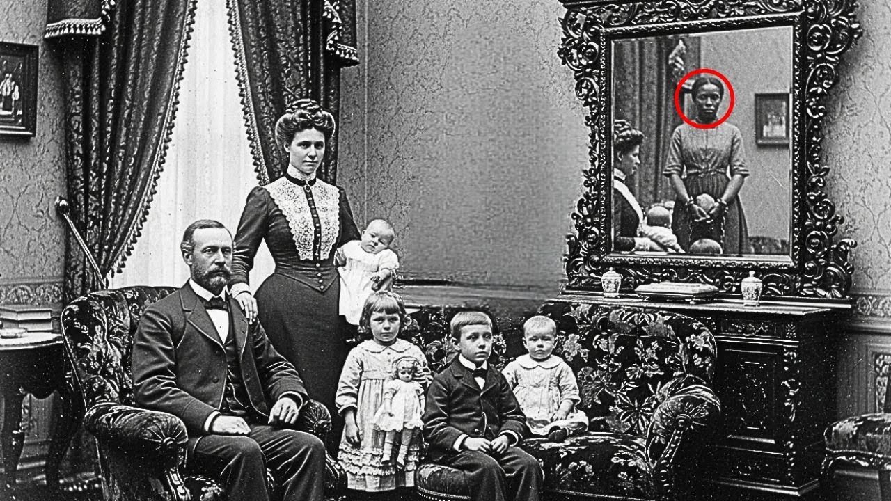 This 1860 portrait appears calm — but the slave’s reflection in the mirror reveals a stark truth