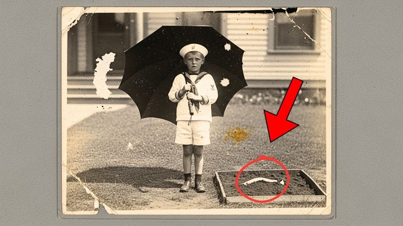 This 1910 Photo of a Boy Holding an Umbrella Looked Sweet—Until the Zoom Revealed Something Shocking