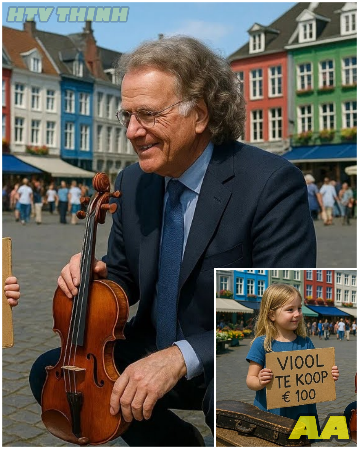 😱 9-YEAR-OLD GIRL TRIES TO SELL HER FATHER’S VIOLIN AT THE MARKET… UNTIL ANDRÉ RIEU ARRIVES 😱 – HTT