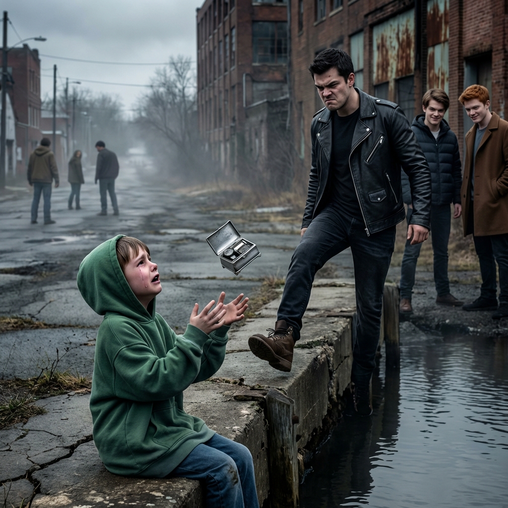 He cruelly kicked the orphan’s sole treasure into the river, mocking its sorrow with laughter. But then the earth trembled beneath them, and the bully’s laughter died as fear and consequences came crashing down.