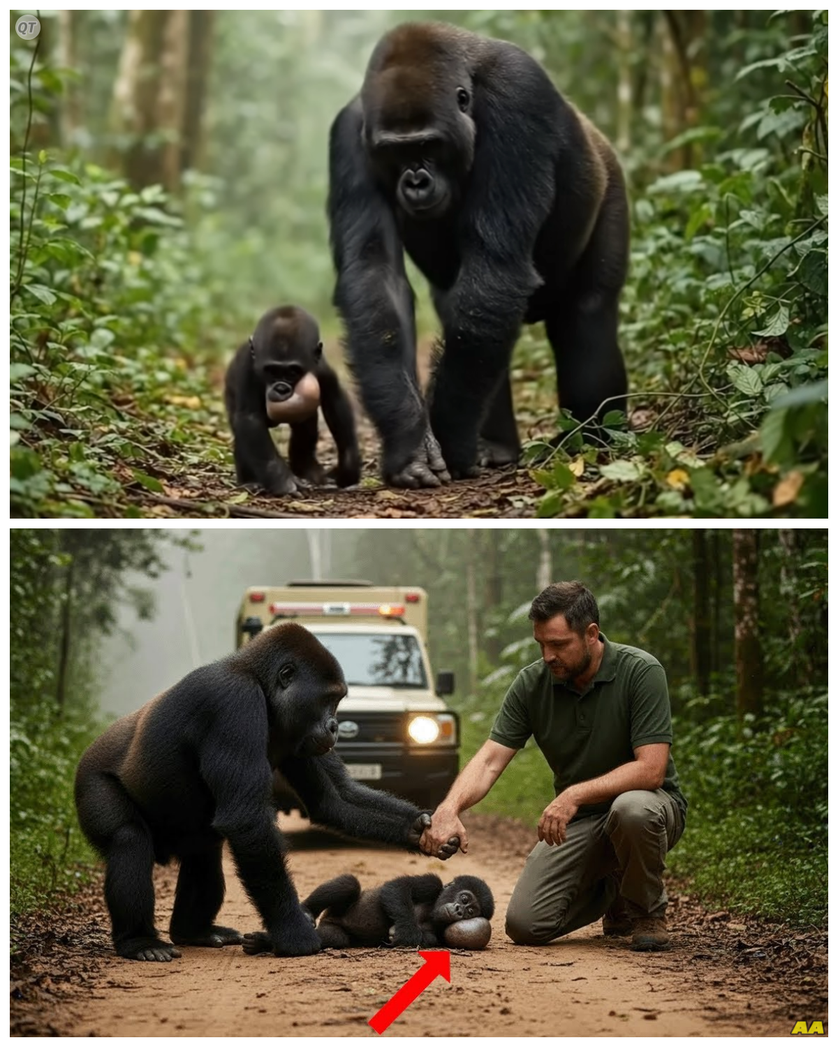 A Gorilla Carried Her Sick Baby for Hours — Then Begged a Rescuer for Help Using Hand Gestures
