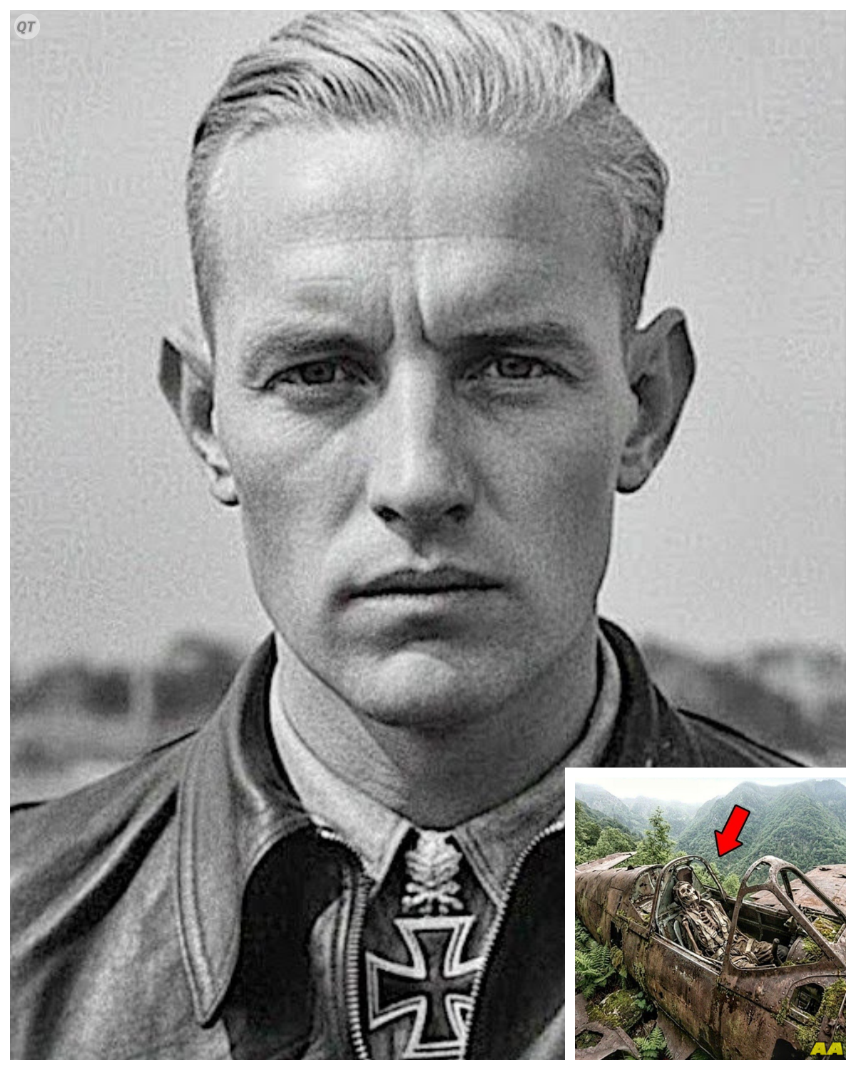German Pilot Vanished During WWII — 79 Years Later, His Lost Fighter Was Found in Northern Italy  The wind moves strangely in the high valleys of the Italian Alps, thin, whistling, and cold even in summer.  Locals say it carries voices if you’re up there alone long enough.  Maybe that’s what pulled them off the trail.  A group of hikers, seasoned and well equipped, was making their way across a remote ridgeeline near Monty Zebru.  Something metallic caught the light through a break in the trees.  At first glance, it looked like the jagged skeleton of a communications tower, or maybe old logging equipment, mangled steel wrapped in vines and brush.  But as they pushed through the undergrowth, the shape began to clarify.  A fuselage, wings, or what was left of them.  A single iron cross, faded and flaking, was barely visible under a blanket of moss and rust.  One hiker stepped back, heartpounding.  Luftwafa,” he whispered.  They had stumbled upon the ruins of a World War II era fighter plane, hidden in plain sight for nearly eight decades.  Its nose was embedded into the slope, crushed inward from impact.  The tail section was severed, resting several feet away.  The canopy glass had long since shattered, but inside the cockpit, one thing remained.  A skeleton still seated, still strapped in.  The flight suit was brittle but intact, clinging to bones like a second skin……… Full in the comment 👇