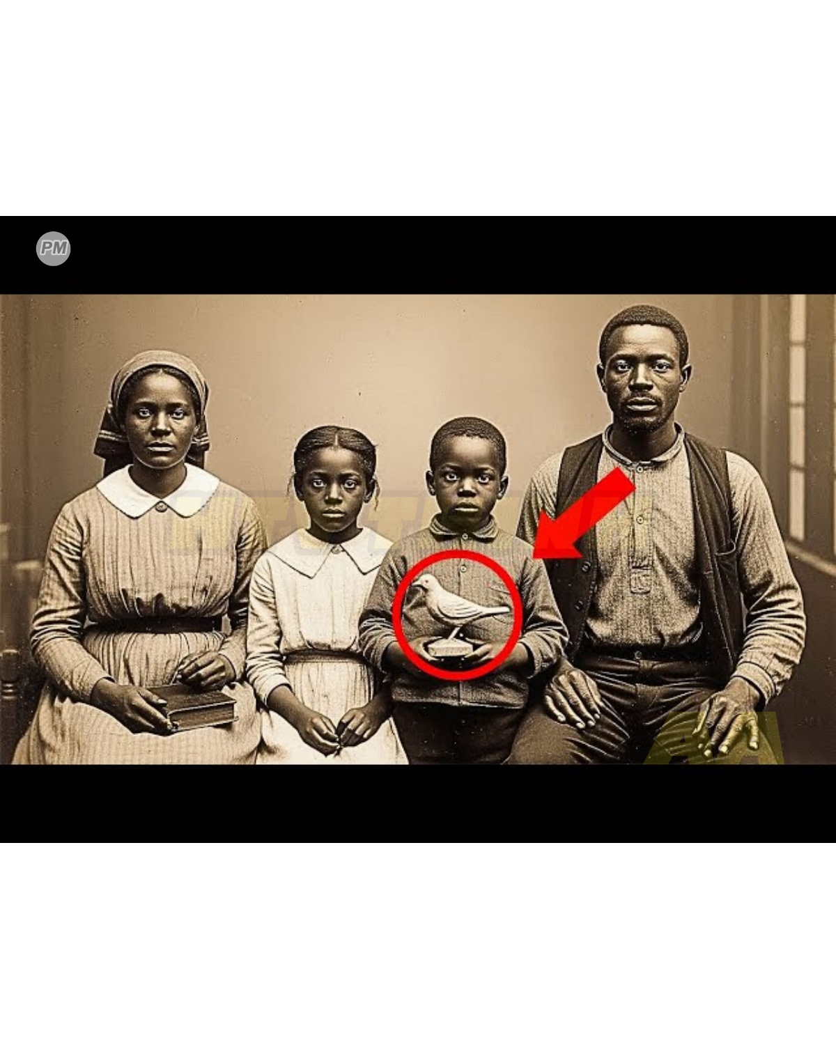 This family photo from 1912 looks innocent — but the toy the child is holding hides a dark secret