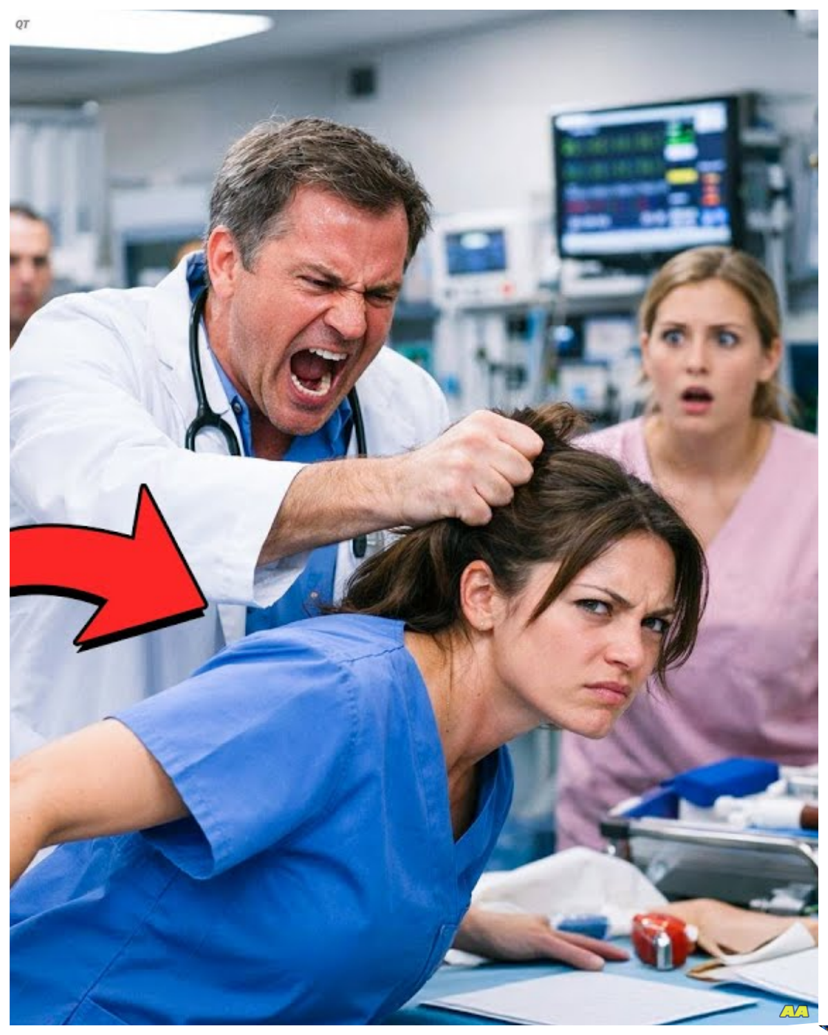 The Chief Surgeon Yanked Her Hair — What the “Quiet Nurse” Did Next Stunned the Entire ER  The sound of the slap echoed louder than the heart monitor.  Dr.Preston, the hospital’s golden boy, didn’t just berate the new nurse.  He put his hands on her.  He wo his fingers into her hair and yanked her back, sneering, know your place trash.  The entire ER froze.  They expected the quiet, timid nurse to cry.  They expected her to beg for forgiveness, but they didn’t know that the woman standing in those oversized blue scrubs wasn’t just a nurse.  She was Major Harper Bennett, a decorated combat veteran from the 160th SAR who had performed surgery in the back of Burning Blackhawks.  And Dr.  Preston, he just made the biggest mistake of his life.  Seattle Grace Memorial was a battlefield just of a different kind.  Instead of mortar shells and IEDs, there were cardiac arrests, overdose victims, and the incessant piercing whale of ambulance sirens.  Harper Bennett moved through the chaos of the emergency room with a silence that unnerved people.  She was 32, though her eyes looked 100.  She had been working at the hospital for 3 months, and in that time she had spoken less than 50 words to her colleagues.  She did the grunt work.  She cleaned the bed pans.  She restocked the saline drips.  And she took the night shifts that none of the senior nurses wanted.  To the staff, she was a nobody.  A travel nurse from nowhere with a shaky resume and a demeanor that suggested she was afraid of her own shadow.  Bennett, move it.  The shout came from Dr.Silas Preston……….. Full in the comment 👇