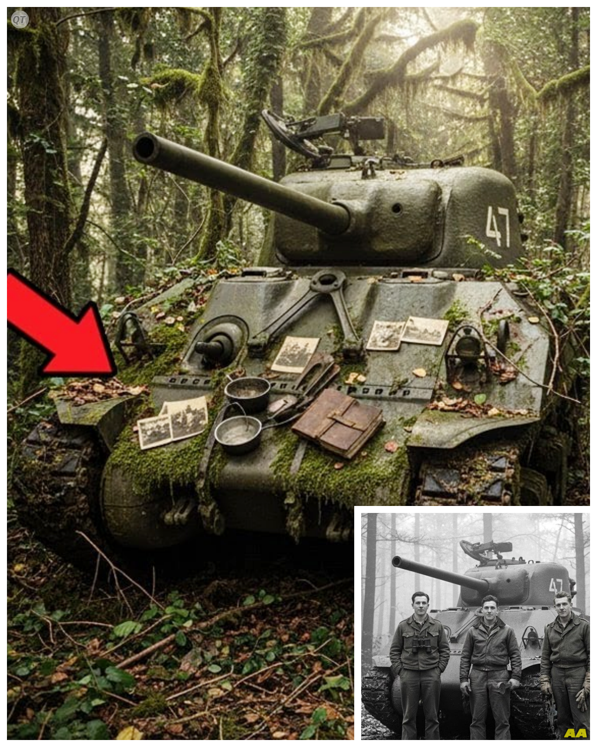 3 Tank Crewmen Vanished In 1944 — 65 Years Later, Their Vehicle Was Found Almost Intact…  Picture this.  Three young tank crewmen, barely out of their teens, climb into their Sherman tank on a foggy November morning in 1944.  The war in Europe is winding down down, but the fighting remains brutal.  Their mission seems routine enough.  Reconnaissance through the dense forests of Eastern France.  They radio their position at 0800 hours, their voices crackling through the static with youthful confidence.  That was the last anyone ever heard from them.  No distress calls, no explosions reported, no enemy contact, just silence.  For 65 years, the mystery haunted military historians and the families left behind.  Where did they go? What happened to tank commander Robert Hayes, gunner Michael Torres, and driver James Sullivan? Then in 2009, a French farmer clearing land for development stumbled upon something extraordinary.  Something that would rewrite everything we thought we knew about that November day in 1944.  The story begins in the autumn of 1944 when Allied forces were pushing deeper into occupied Europe.  The Third Armored Division had been tasked with clearing German resistance from the heavily forested regions along the FrancoGerman border.  It was dangerous work.  The dense woodlands provided perfect cover for enemy ambushes and tank crews knew that every mission could be their last.  But morale was high………. Full in the comment 👇