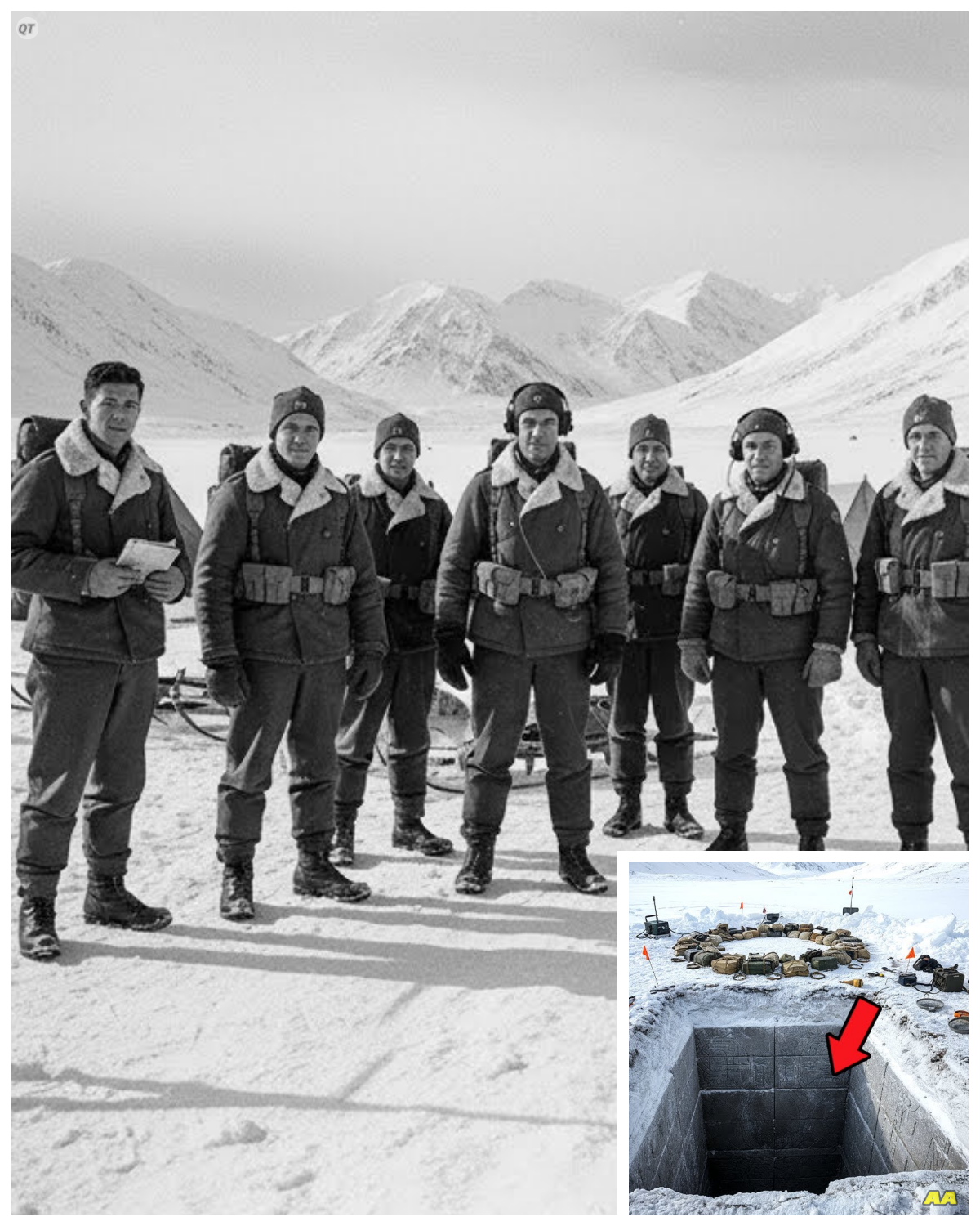 7 Army Engineers Vanished In 1943 — 80 Years Later, Their Equipment Was Found Buried Underground  February 14th, 1943, seven elite Army Cors engineers set out on what should have been a routine reconnaissance mission in the remote wilderness of northern Alaska.  They were tasked with surveying potential sites for a military installation that could change the course of World War II.  They never returned.  For 80 years, their disappearance remained one of the military’s most classified mysteries.  No bodies, no equipment, no trace.  That is until a construction crew working on a pipeline expansion in 2023 made a discovery so shocking that it would reopen the case and reveal a truth buried deeper than anyone could have imagined.  The jackhammer struck something that shouldn’t have been there.  Three feet below the perafrost, construction foreman Mike Garrett watched his crew uncover what looked like military equipment, rusted, corroded, but unmistakably from another era.  As they carefully excavated the site, more items emerged.  Survey equipment, radio gear, personal effects, all bearing the insignia of the US Army Corps of Engineers.  But these weren’t just any engineers.  The serial numbers matched equipment that had been reported missing 80 years ago along with seven men who vanished without a trace during one of the most critical periods of American military history.  Lieutenant Colonel James Harrison stared at the classified file that had been locked away since 1943.  The words Operation Polar Star were stamped across the cover in faded red ink.  inside mission reports, personnel records, and a mystery that had haunted military investigators for eight decades…………. Full in the comment 👇