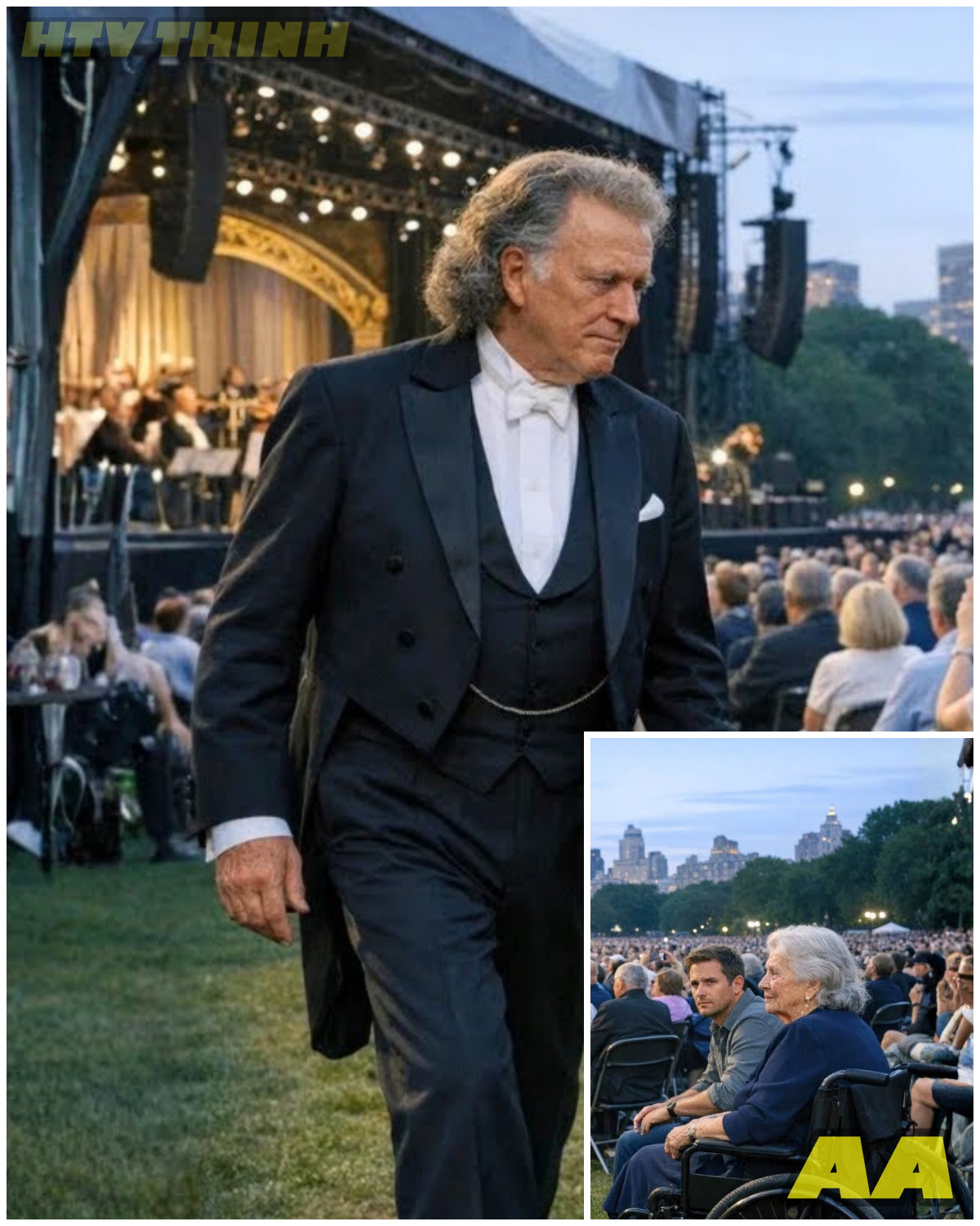 😱 ANDRÉ RIEU KNEELS BEFORE FAN IN WHEELCHAIR… ASKS FOR FORGIVENESS AND THE CONCERT GOES SILENT 😱 – HTT