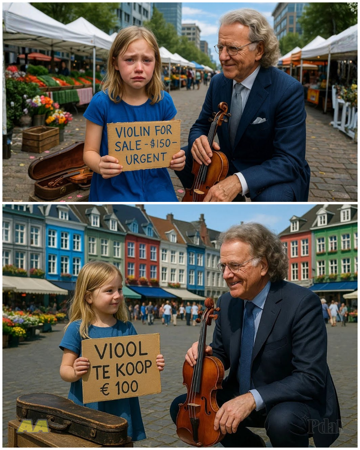 11-YEAR-OLD GIRL TRIES TO SELL HER FATHER’S VIOLIN AT THE MARKET… UNTIL ANDRÉ RIEU WALKS BY