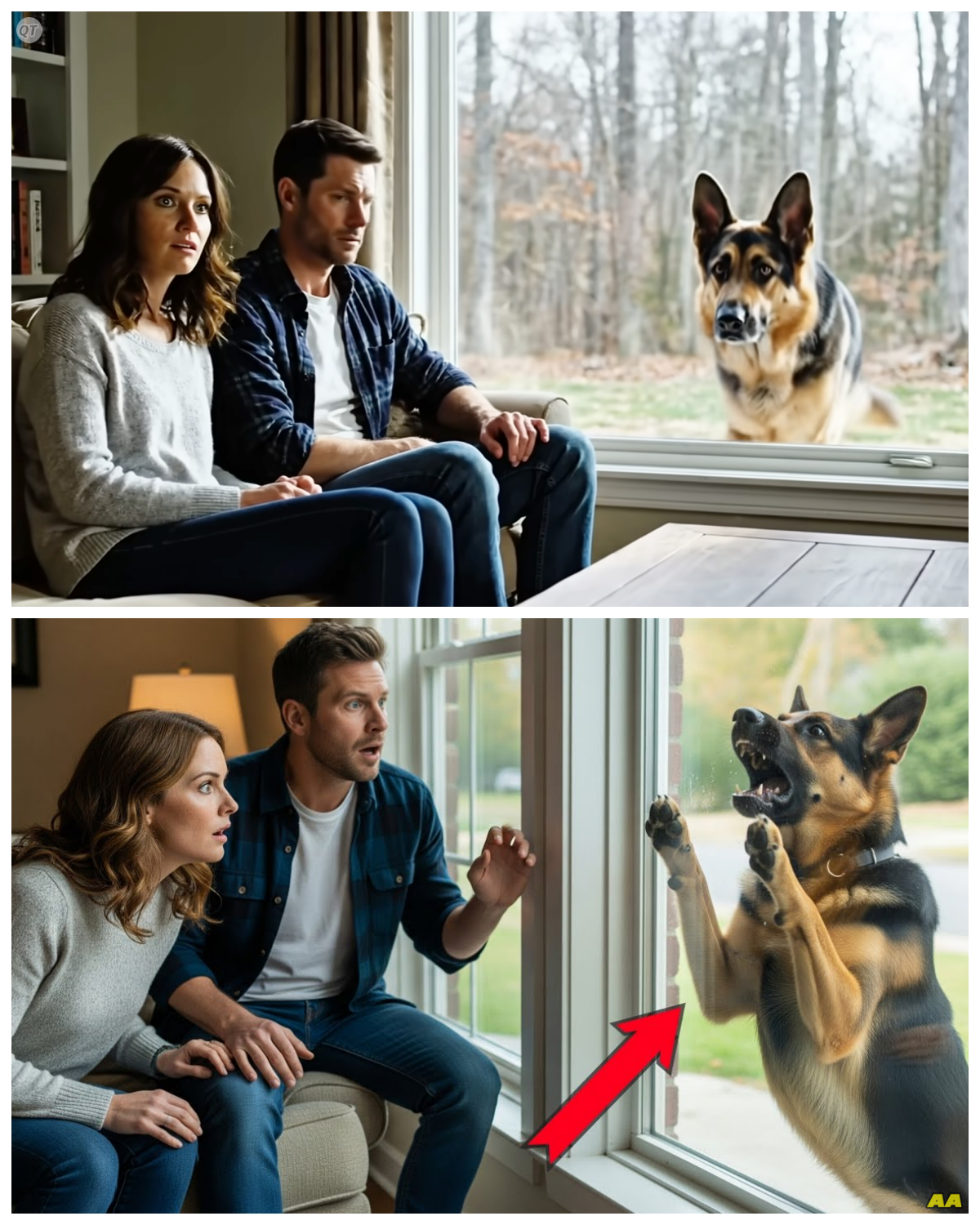 After Their Son Goes Missing, a German Shepherd Taps On Window Daily—Where It Leads Turns Them Pale  3 days after their son Tommy vanished into the forest, Sarah and Michael began noticing a German Shepherd standing purposefully by their living room window as if trying to communicate.  It wasn’t aggressive.  It simply waited, ears perked, eyes fixed on them with a strange intelligence that made their skin prickle.  The dog waited until it had their attention, then turned and walked toward the forest, pausing to look back as if expecting them to follow.  Desperate for answers, they did.  The German Shepherd led them deep into the woods to an uncharted wilderness.  They thought they were chasing a fragile chance to find their son.  But what they found wasn’t just a clue.  It was a secret buried for half a century.  Before we begin, don’t forget to hit like, repost, or share, and subscribe.  And I’m really curious, where are you watching from? Drop your country in the comments.  I love seeing how far our stories travel……… Full in the comment 👇