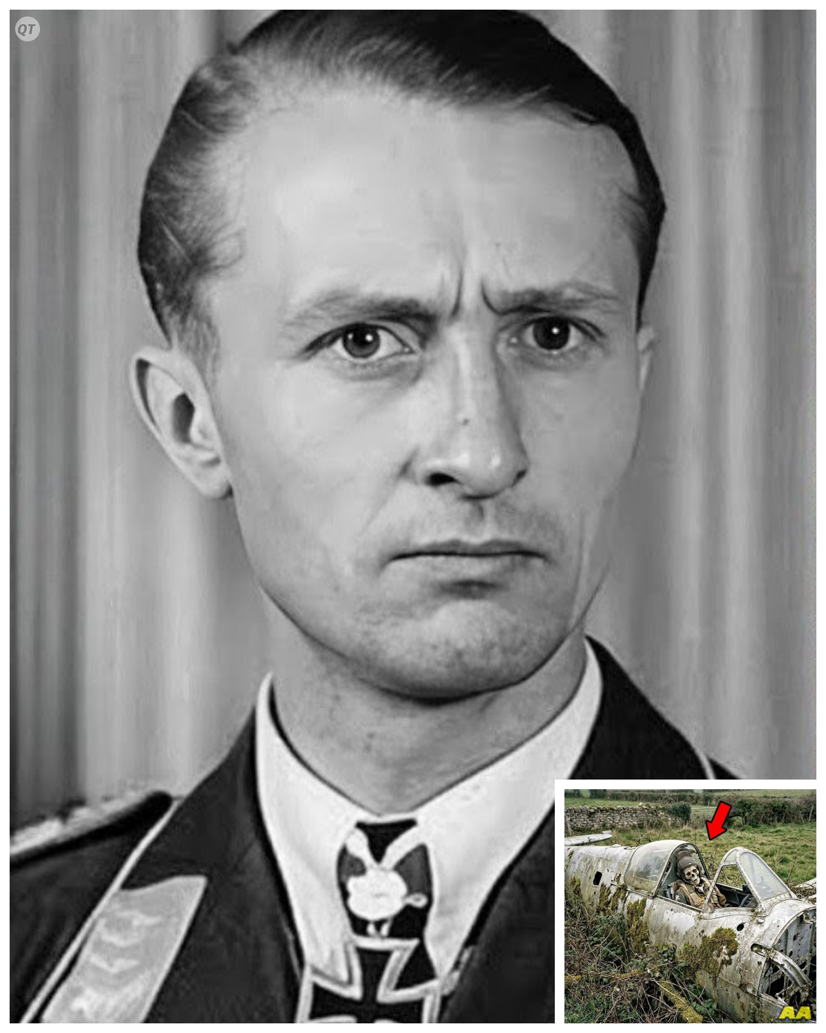 German Pilot Vanished During WWII — 77 Years Later, His Aircraft Was Found in the French Countryside  It started with a storm, not a violent one, just a steady, soaking rain that turned the dirt of the French countryside soft and restless.  The next morning, Marcel Duray, a 63-year-old farmer in the village of Montinei and Arou, spotted something odd as he walked the perimeter of his field.  Amid the churned up earth where his tractor had passed weeks earlier, the storm had peeled away a layer of top soil, revealing jagged pieces of rusted metal.  At first he thought it might be an old farming implement, buried and forgotten by the previous generation.  But the shape was wrong, curved, fuselagelike, and there were rivets.  Curious but cautious, he called the local Mary, who in turn contacted regional authorities.  By midweek, a small excavation team had arrived.  Two civil protection officers and a military historian from St.  Quenta stood quietly by as a backhoe peeled away the sod.  The mood shifted the moment metal turned to form wings half swallowed by mud, the tail section curled like a sleeping animal.  Then the cabin.  The diggers stopped.  One of them motioned for everyone to step back.  What they saw through the shattered canopy stopped time.  Inside the cockpit, bones sat where a man once did………. Full in the comment 👇