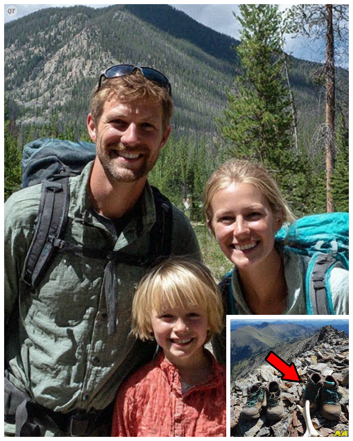 Family Vanished Hiking in Great Smoky Mountains — 6 Years Later Shoe with Foot Bones Found…  Three pairs of shoes just standing on top of a bare rock almost impossible to reach.  Arranged in a perfect line, large, medium, and tiny.  As if someone wanted to show that here they are, members of a family.  But the people themselves are nowhere to be found.  They haven’t been there for 6 years.  And inside the smallest shoe, a child’s shoe, searchers found something that made everyone’s blood run cold.  a single human footbone.  This is not a story about a family lost in the mountains.  This is a story about what happened to them afterwards.  It’s a story with many more questions than answers.  The most terrifying of which is who brought their shoes to this cliff and why.  It all began on one of those perfect autumn days in the Great Smoky Mountains National Park.  The air was crisp and cool and the leaves on the trees were beginning to change color.  The Henderson family, Michael, his wife Sarah, and their 10-year-old son Leo, had come here for the weekend.  They were no strangers to hiking………….