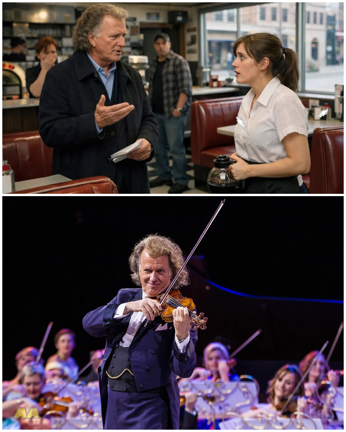 ANDRÉ RIEU ACTS POOR IN HIS OWN CAFÉ… WHAT THE WAITRESS DOES NEXT SHOCKS HIM