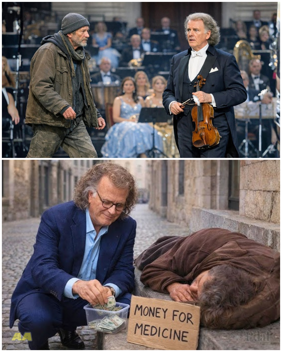 A HOMELESS MAN RISKS EVERYTHING BY CLIMBING ON STAGE… ANDRÉ RIEU RESPONDS IN A WAY NO ONE EXPECTED