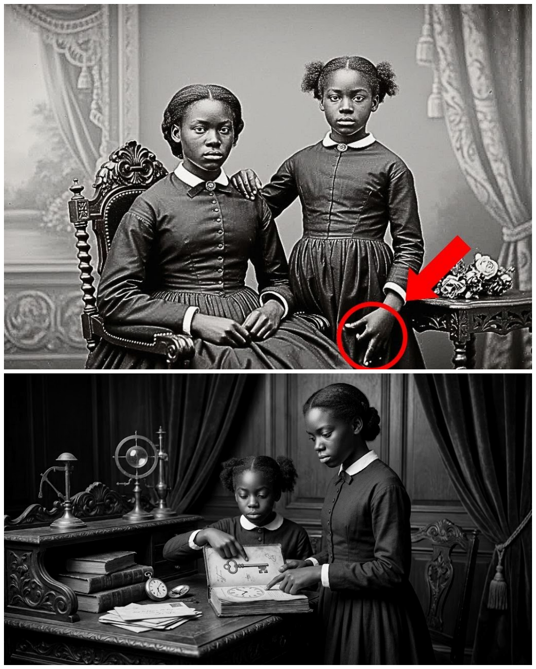 It was just a portrait of two sisters — and experts pale when they notice the younger sister’s hand