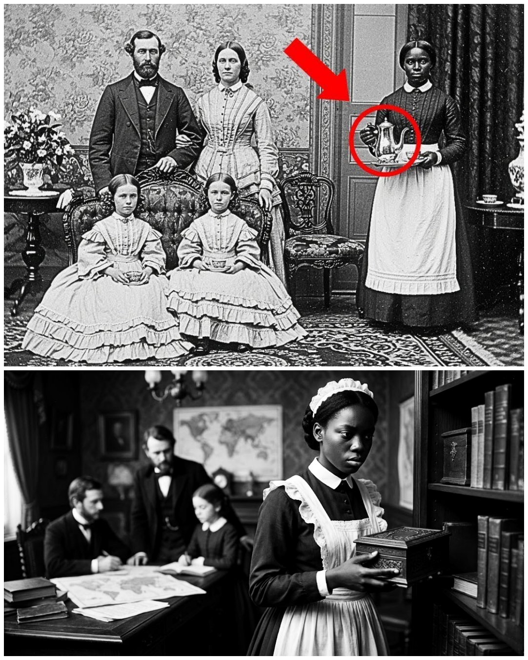 A happy family portrait from 1863 hid a deadly secret in plain sight, which the slave was hiding