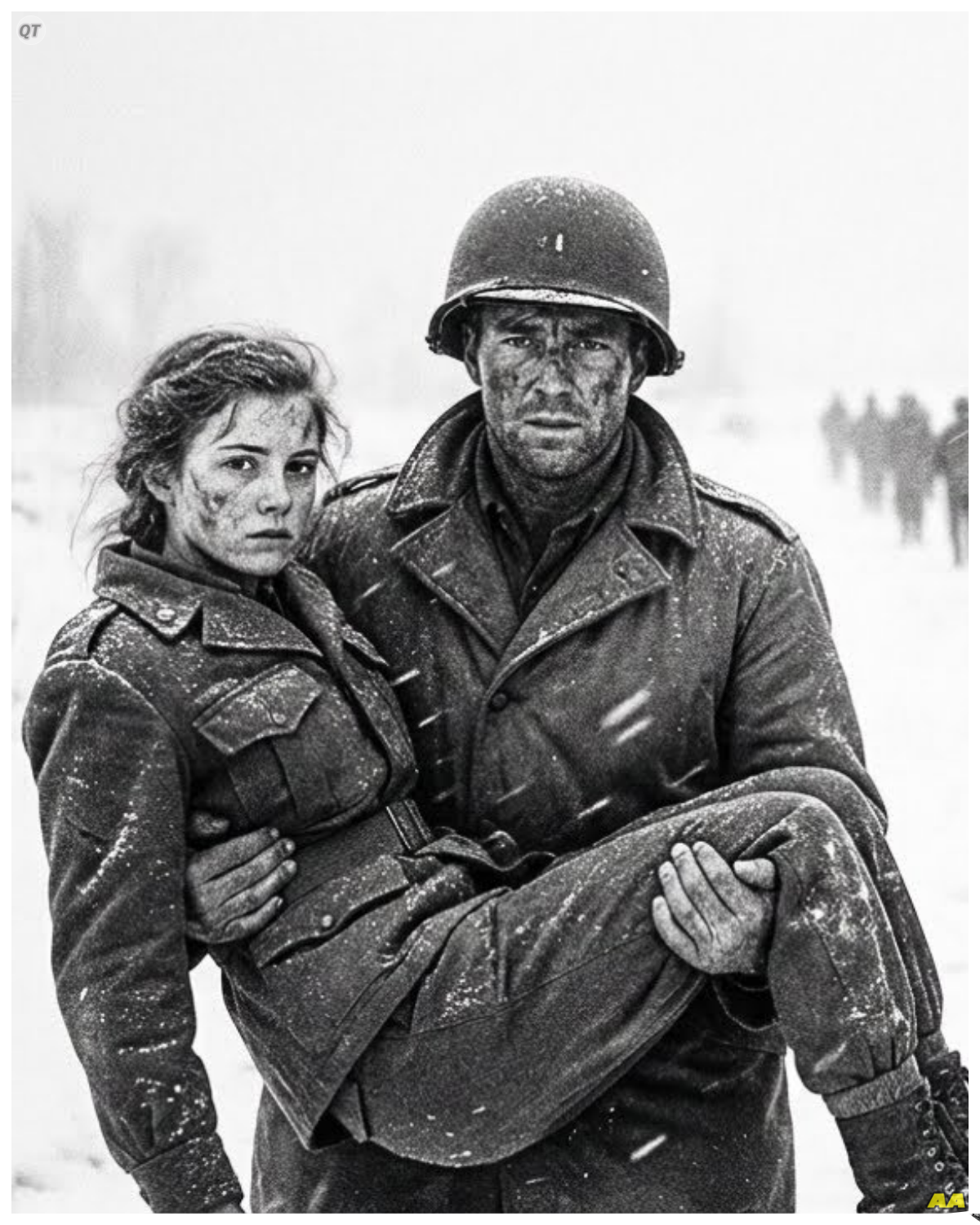 “They’ll Leave Us to Freeze”— German Female POW’s Carried By Canadian Troops Through Blizzard  February 1945, the war was almost over, but 87 German women sat freezing in a prison camp in Belgium, waiting to see if the Canadian soldiers guarding them would leave them to die in the snow.  They had been told their whole lives that the enemy would show no mercy, especially to German women.  Now, as the coldest winter in decades gripped Europe and a massive blizzard headed straight for their camp, they were about to find out if everything they believed was true or a lie.  Germany was falling apart.  The Allied armies were pushing deeper into German land every single day.  Cities that once stood proud were now piles of broken stone and ash.  The Nazi government that promised victory was now running and hiding.  Food was gone.  Medicine was gone.  Hope was gone.  Across Northern Europe, the temperatures dropped to 15° below zero.  Supply trucks could not get through the snow.  Train tracks were bombed and twisted.  Roads disappeared under ice and frozen mud.  People were starving in the streets…………. Full in the comment 👇