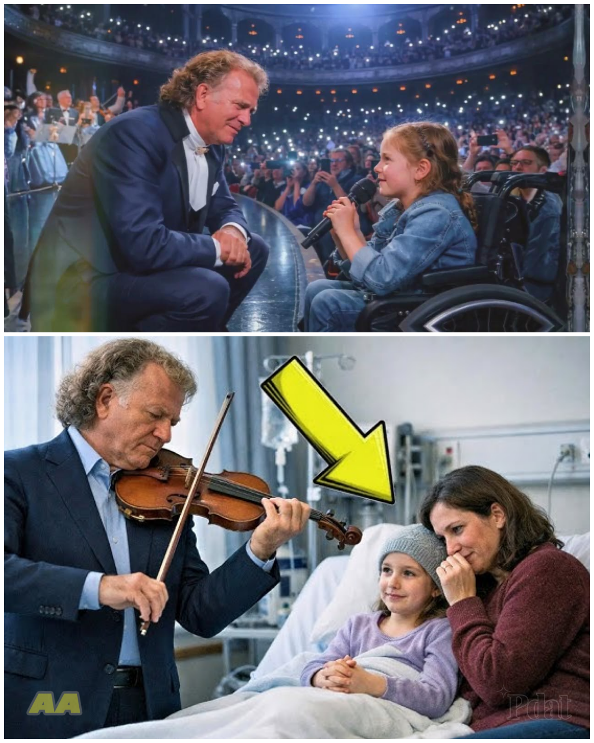 ANDRÉ RIEU STOPS CONCERT AFTER GIRL IN WHEELCHAIR ASKS ABOUT GOD… CROWD CAN’T BELIEVE HIS REPLY