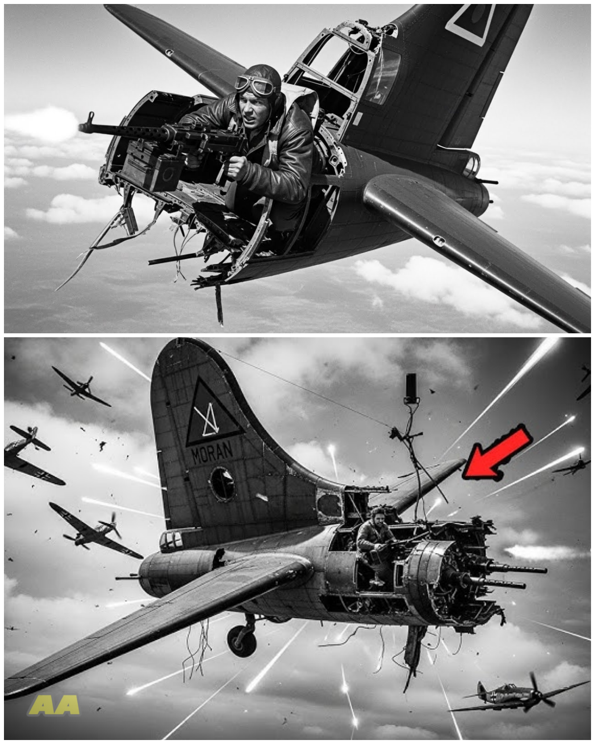 When Germans Cut His B-17 in Half at 24,000 Feet — He Kept Shooting All the Way Down