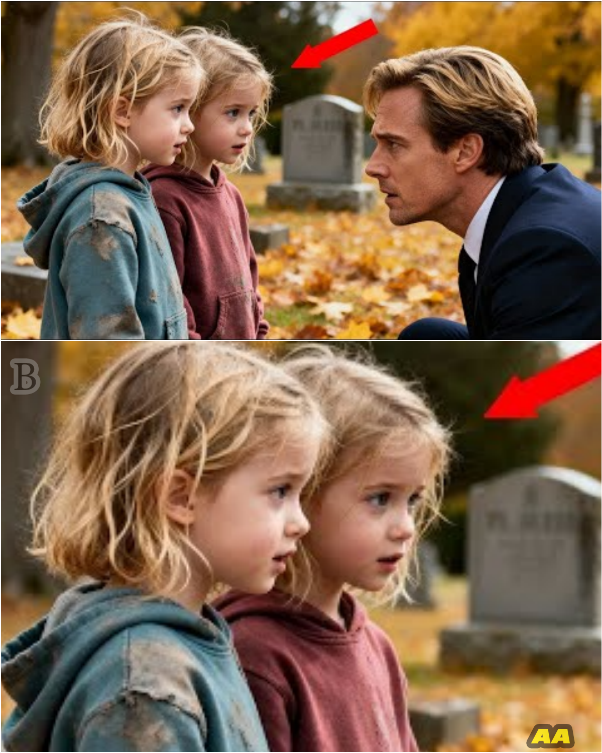 💔 He Went to His Father’s Grave Alone — Then Two Little Girls Whispered a Secret That Changed His Life Forever
