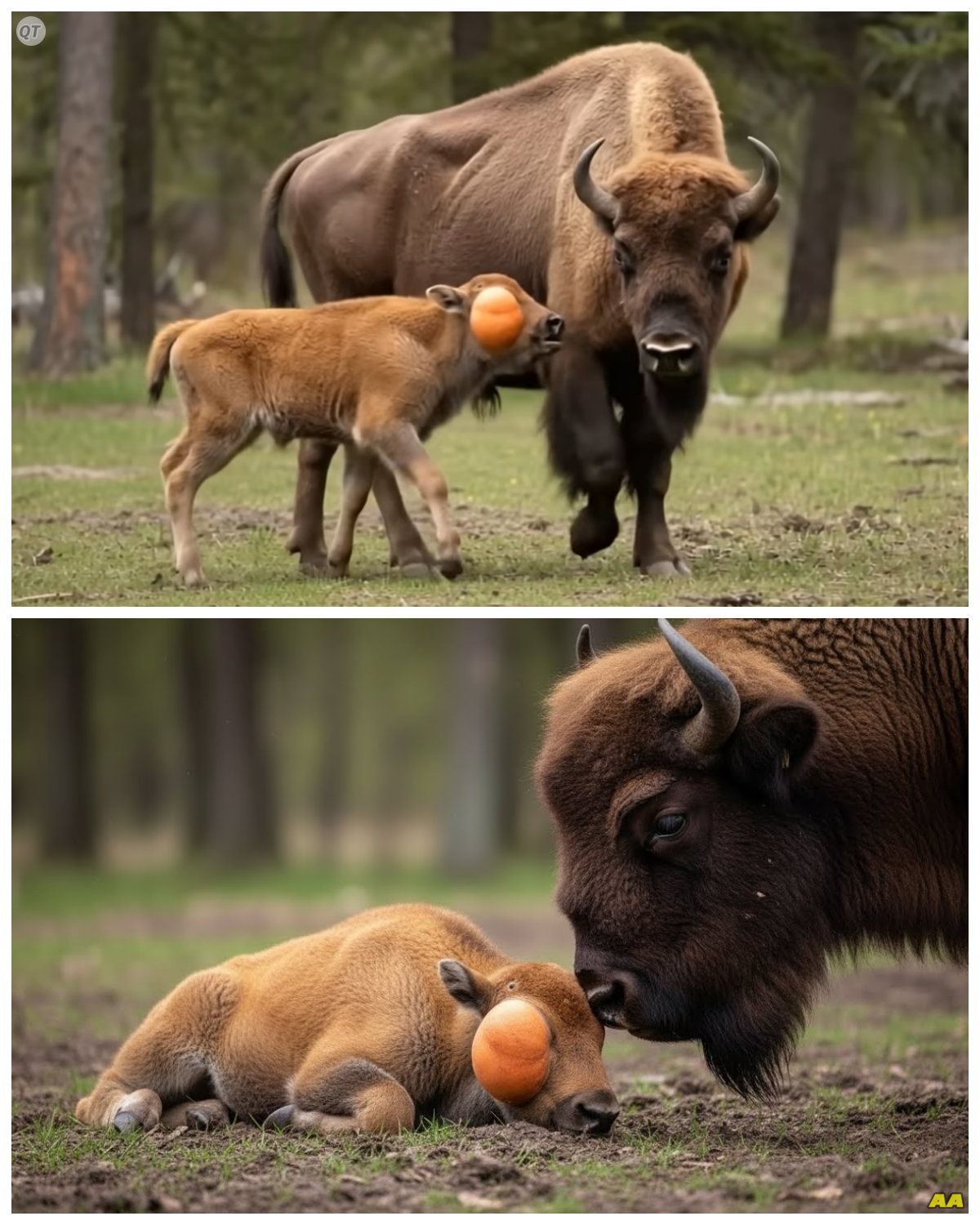 “Desperate Measures: Bison Father’s Heart-Wrenching Decision After Calf’s Collapse! 😢🦓” In a stunning display of raw emotion, a bison father is forced to confront the unthinkable when his calf can no longer stand. As he battles against time and nature’s fury, the shocking revelations that emerge will challenge everything you thought you knew about parental love. Will his sacrifice be enough to save his child, or is fate already sealed in this tragic tale? 👇