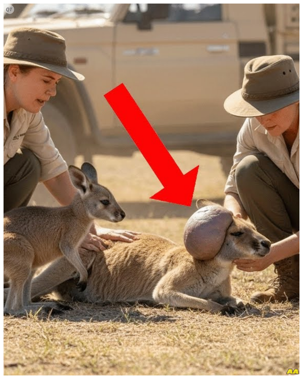 Baby Kangaroo Searched Hours for Help to Save Its Mom – What Rescuers Did Shocked Everyone  A tiny baby kangaroo wandered across the dry plains for hours, desperately searching for humans who could save its severely sick and helpless mother 🦘💔. Exhausted, frightened, and completely alone — the brave little joey kept going, driven only by love and hope.  When rescuers finally spotted the trembling baby kangaroo begging for help, they immediately followed it. What happened next turned into an unbelievable rescue story that touched everyone who witnessed it.  The rescue team did everything they could to stabilize the mother kangaroo, comfort her terrified baby, and give them both a second chance at life. This is a powerful story of courage, devotion, and love — the kind of love that creates real miracles in the wild 🌿💚. Full in the comment 👇