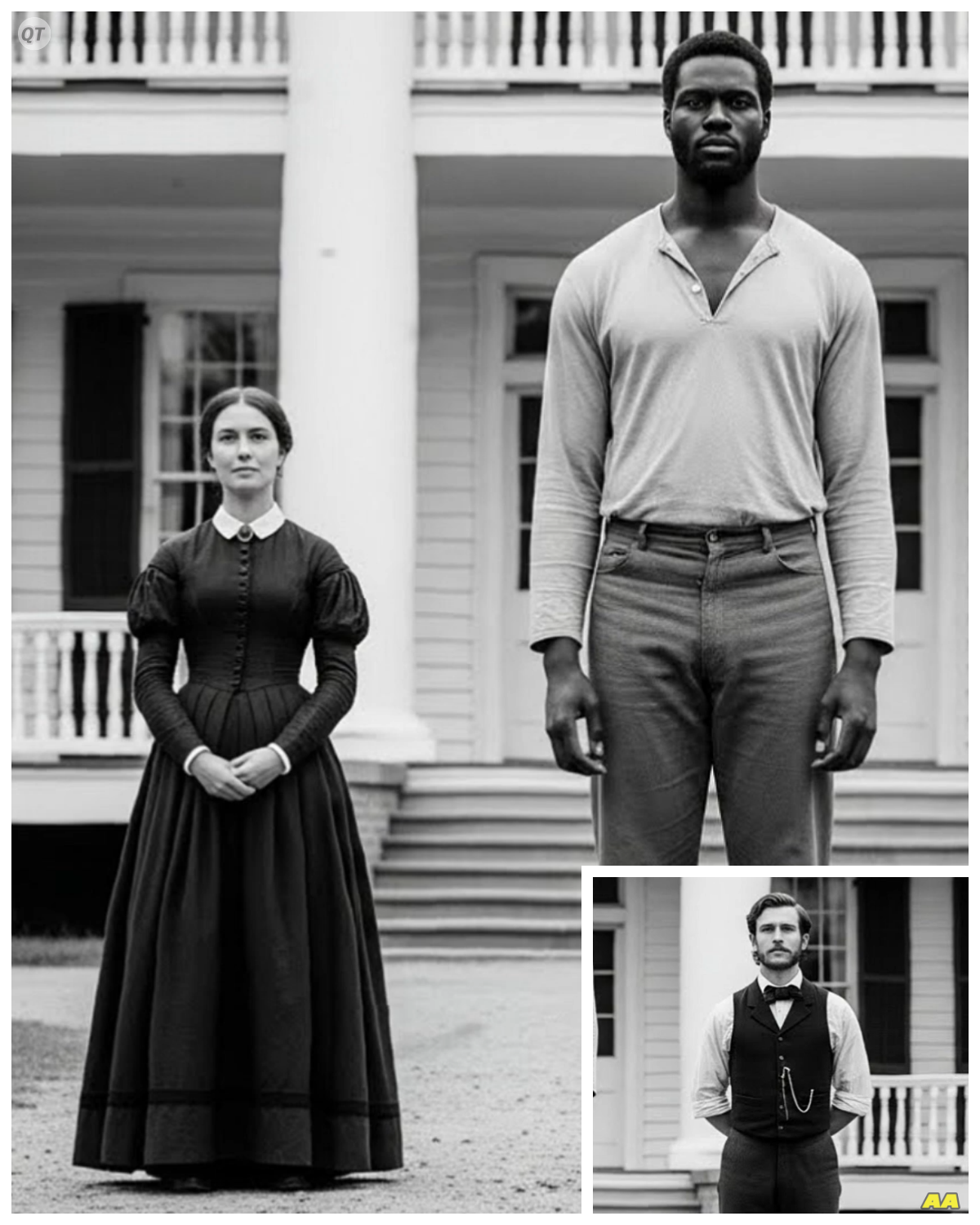 The Giant Slave Used in the Master and His Wife’s Bed Experiments… Both Paid a Terrible Price (1850  They bought a giant man for science.  They used his body for pleasure.  What happened next destroyed them all.  Mississippi River country, cotton fields stretching like graves.  His name was never written down.  Only his size mattered.  6’8, shoulders like doors, hands like iron.  They called him the giant.  He stood on the auction block, chains biting his ankles, eyes calm.  too calm.  Men laughed, women whispered.  Then the master raised his paddle.  A wealthy plantation owner, educated, obsessed with experiments.  He believed pain revealed truth.  Beside him stood his wife, silent, watching, interested for reasons she never spoke aloud.  $19.  That’s all it took.  The giant didn’t resist, didn’t beg, didn’t speak.  That scared them.  They brought him home at night, not to the fields, not to the slave quarters, straight to the house.  The master examined him like livestock, measured arms, pressed muscles, tapped bones……….. Full in the comment 👇