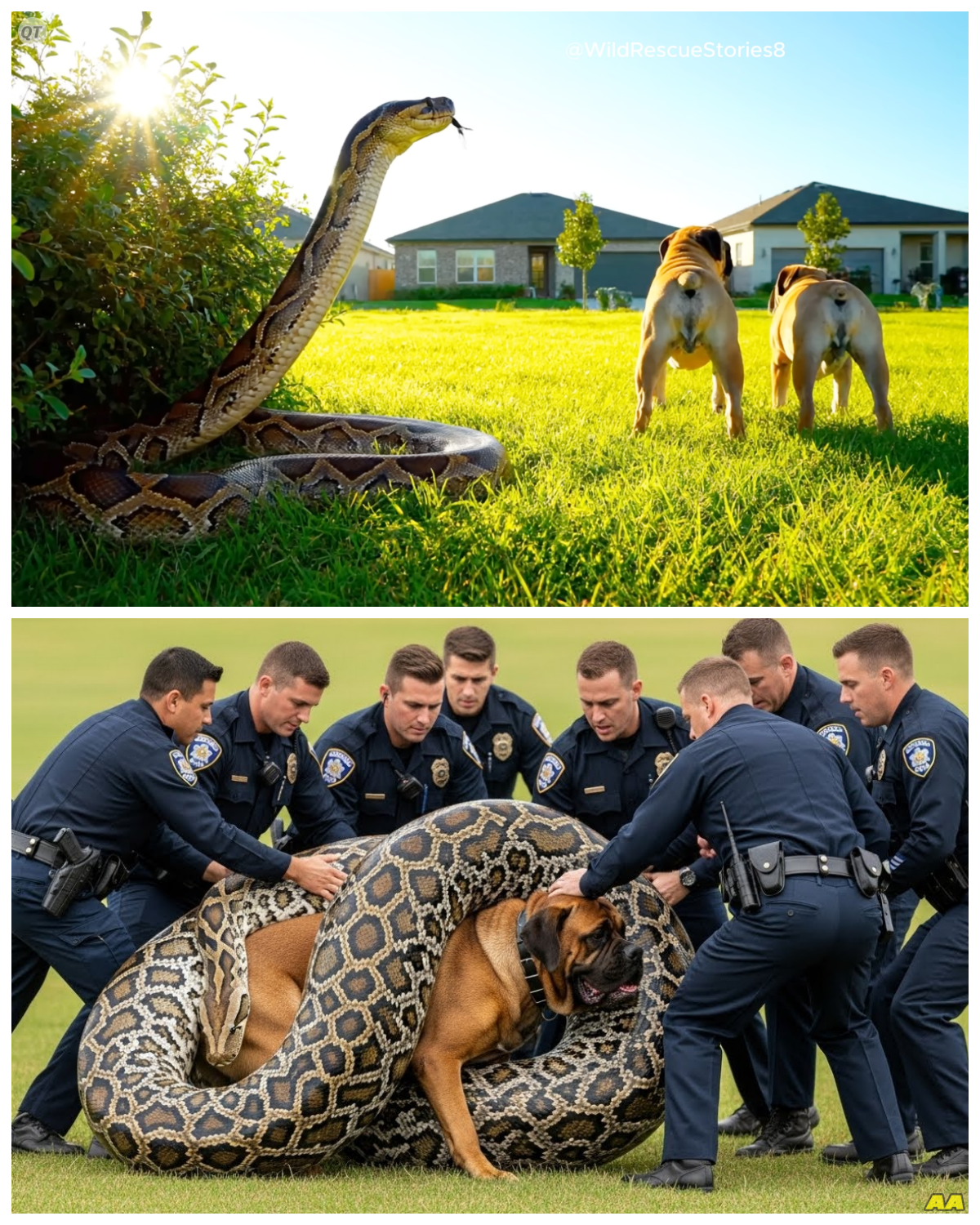 “Brave Rescue Team Defies Death: Mastiff’s Terrifying Encounter with a Giant Python! 😱🐕” – When a gentle mastiff faced the unthinkable—a giant python poised to strike—only the bravest of heroes could intervene. As chaos erupted, the rescue team fought against time and terror, but what they uncovered in the shadows will leave you breathless. Could this be a sinister plot lurking beneath the surface? Prepare for a tale filled with unexpected twists and chilling revelations! 👇