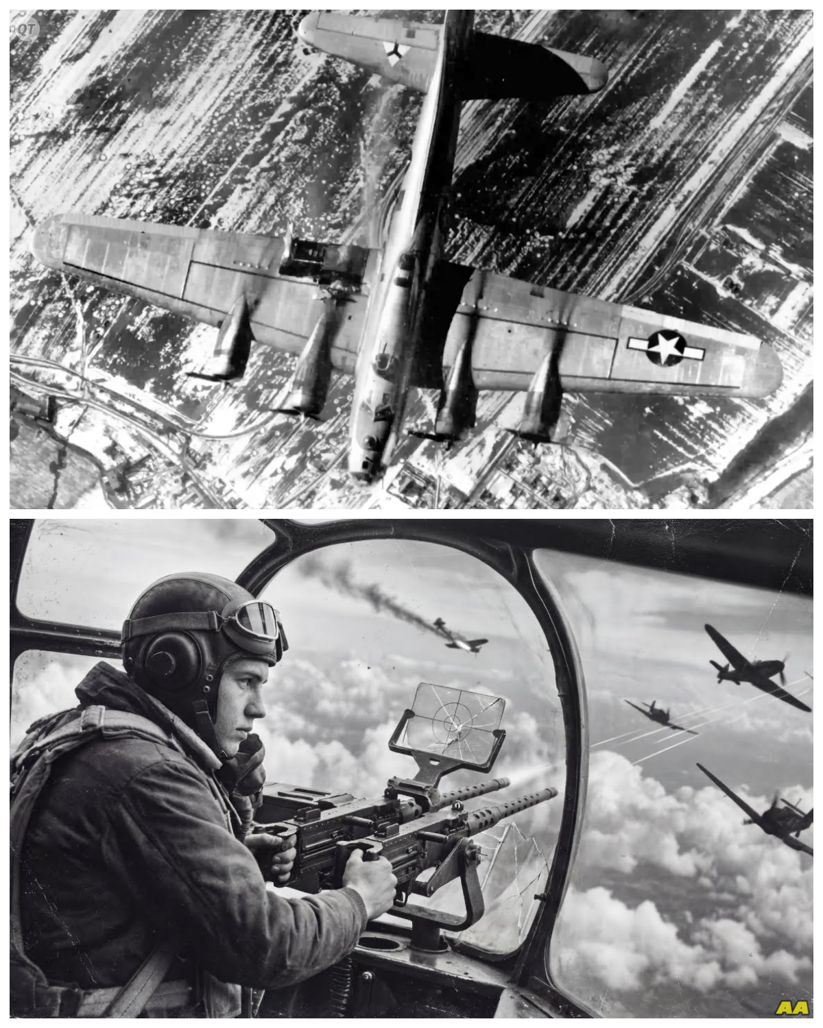How a Teenage Gunner’s Broken Sight Actually Helped Him Shoot Down 6 Messerschmitts  27,000 ft above Castle, Germany.  July 30th, 1943.  Staff Sergeant Michael Aruth’s fingers are numb inside his electric gloves.  The temperature in the tail section of B17 Tandleo hovers at -40° Fahrenheit.  Through the plexiglas bubble of his tail position, he watches the Messersmid BF and HO9s forming up behind the bomber formation.  He counts them.  8 10 15 fighters arranging themselves like wolves preparing to strike at wounded prey.  The intercom crackles.  Tail gunner.  You see them? It’s Lieutenant Brink the pilot.  His voice tight.  I see them, sir.  Aruth replies.  He’s 23 years old, but his crew mates call him the kid because he looks even younger, maybe 17 with his smooth face and slight build.  He weighs 130, 8 lb soaking wet.  The other gunners joke that he needs to eat more.  What they don’t know is that this underweight young man from Springfield, Massachusetts is about to rewrite the manual on aerial gunnery.  Aruth squints through his K13 gun site.  The crosshairs are there, precise and mathematical, exactly as they taught him at gunnery school…………. Full in the comment 👇