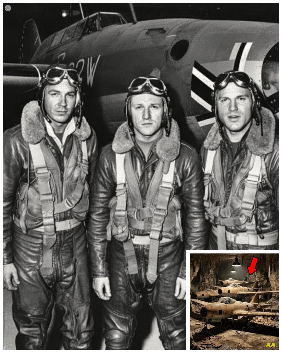 German Pilots Vanished In 1944 — What Archaeologists Found Deep Underground Shocked Everyone…  It was late February 1944.  The war in Europe was turning, cities were burning, armies retreating, and the skies above Germany had become a graveyard of metal and smoke.  That morning, a Luftvafa reconnaissance plane, call sign Raven 1, took off from Stogart airfield under gray clouds thick with snow.  Its mission, photograph Allied troop movements west of the Rine.  It never returned.  Witnesses in the small village of Freudenat claimed they saw something that day.  An engine whining too low, a flash of light and then silence.  No explosion, no debris, just a distant echo swallowed by the forest.  Search parties scoured the hills for weeks, guided by reports of smoke, but nothing surfaced.  No wreckage, no bodies, no trace.  The only evidence was a final radio transmission intercepted at 1542 hours.  A single broken phrase, descending through cloud cover, coordinates unconfirmed, then static.  The Luftwaffa logged the incident as loss due to combat conditions.  Another number in a war of countless numbers, but the official record never matched the eyewitness reports.  No Allied aircraft were operating in that region.  No radar contact was ever recorded………….. Full in the comment 👇