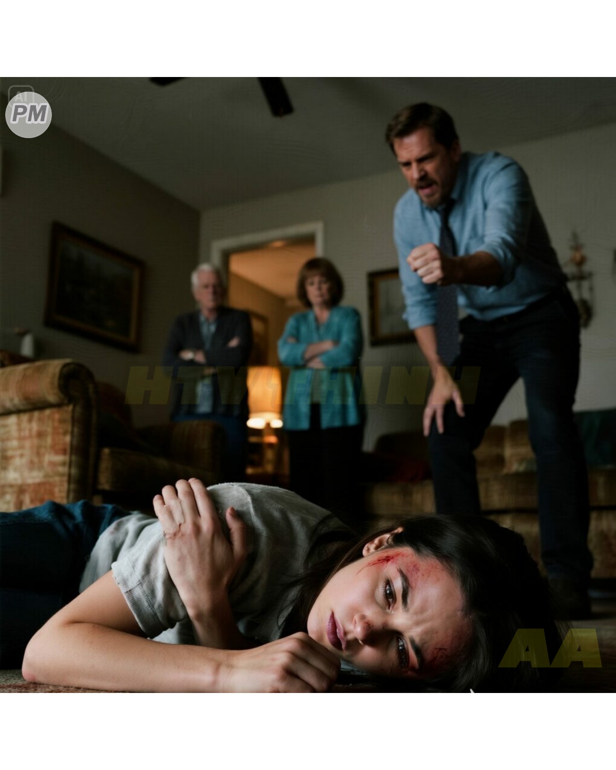 My daughter called me crying: “Dad, please come get me.” When I arrived at her in-laws’ house, her mother-in-law stood in front of the door and blocked my way. In a cold voice, she said, “She’s not leaving.” I pushed past her and forced my way inside. As soon as I saw my daughter on the floor, I knew this wasn’t just a simple “family drama.” It was something much more serious, something they had been deliberately hiding.