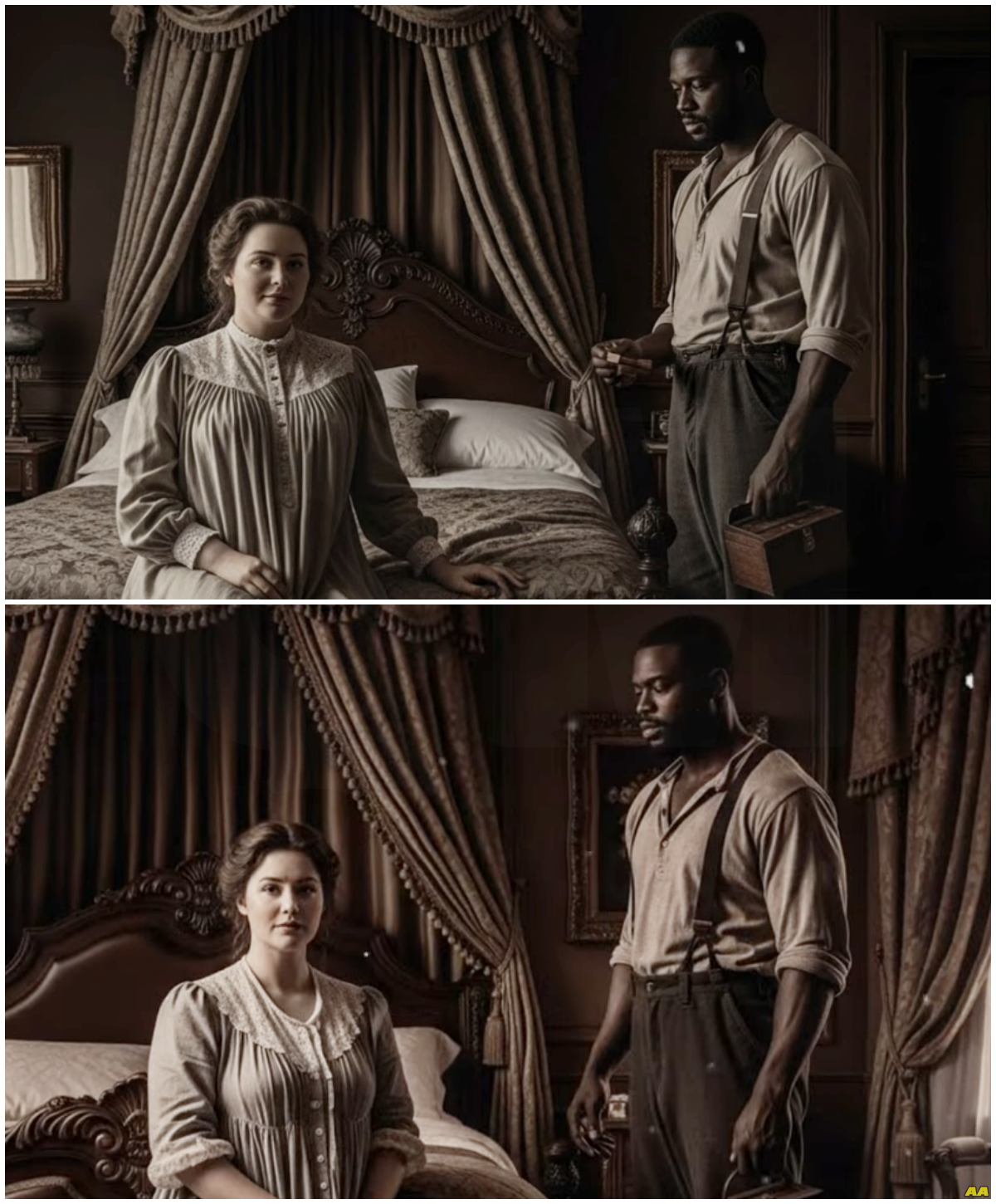 (1850s Alabama) Sent to Fix the Bed, the Young Slave Finds the Master’s Wife Ready to Rebel