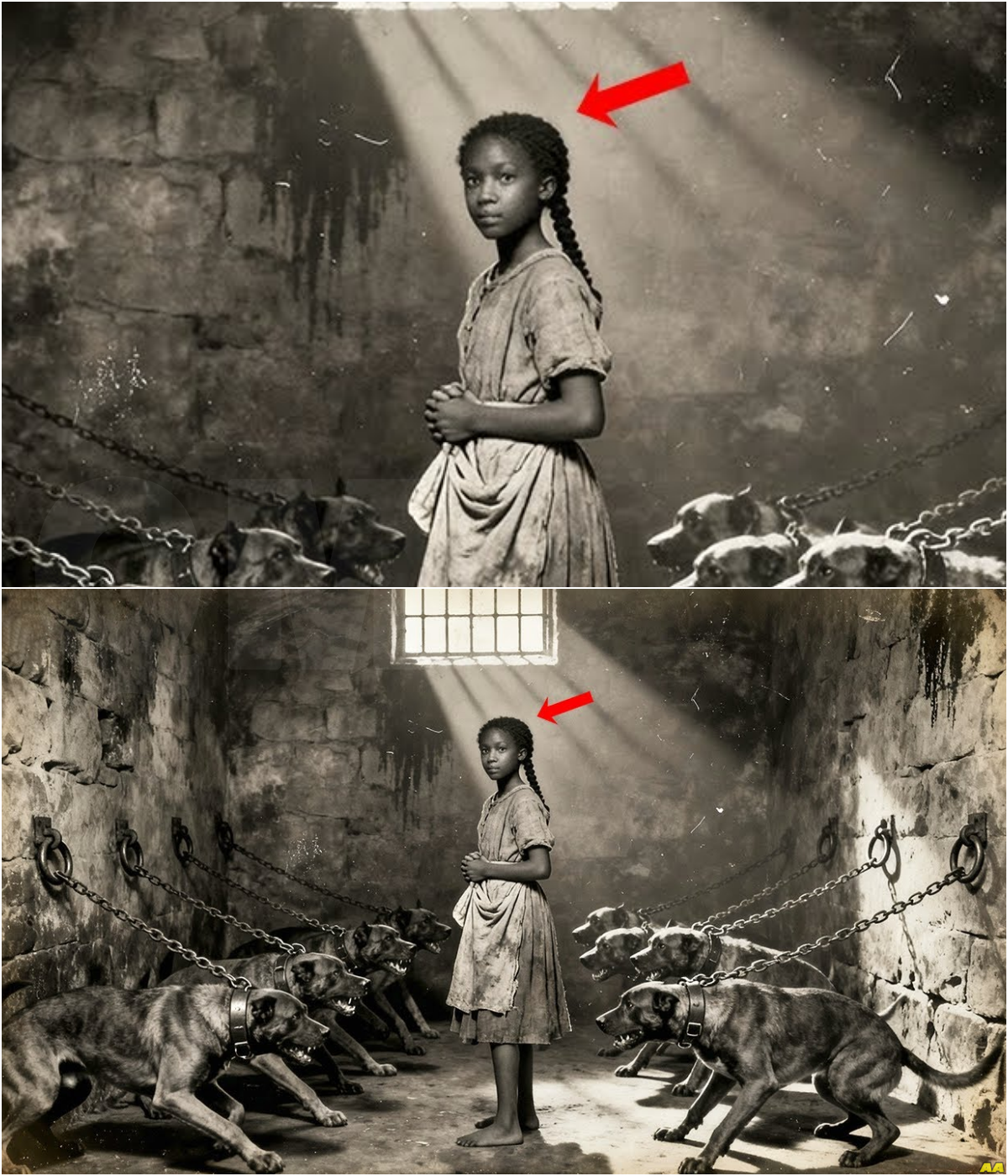 A young Black girl was dragged into the kennel to be humiliated, left before 10 hunting dogs — but…