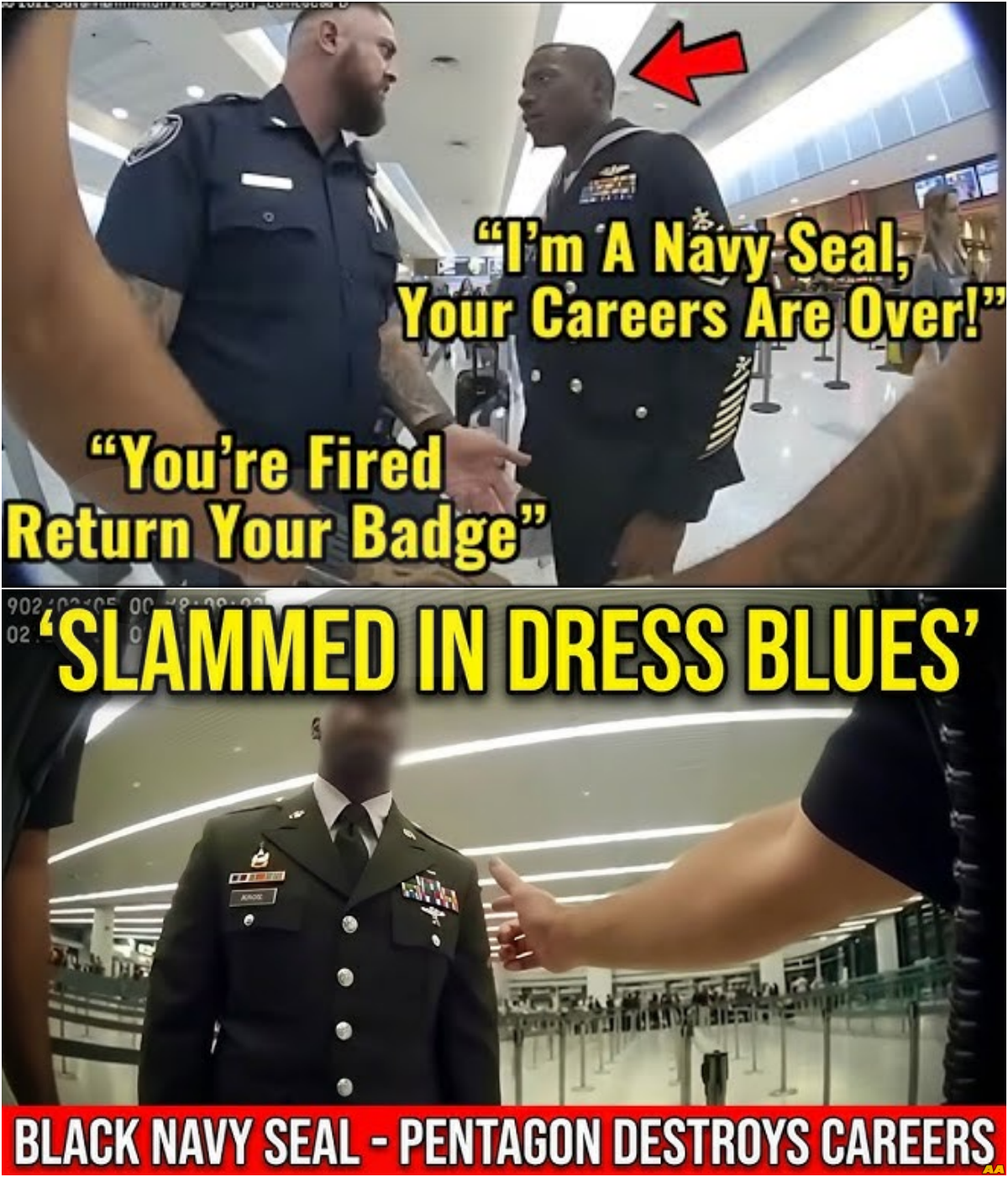 Cop Slams Black Navy SEAL in Dress Blues at Airport — 12 Minutes Later the Pentagon DESTROYS Careers