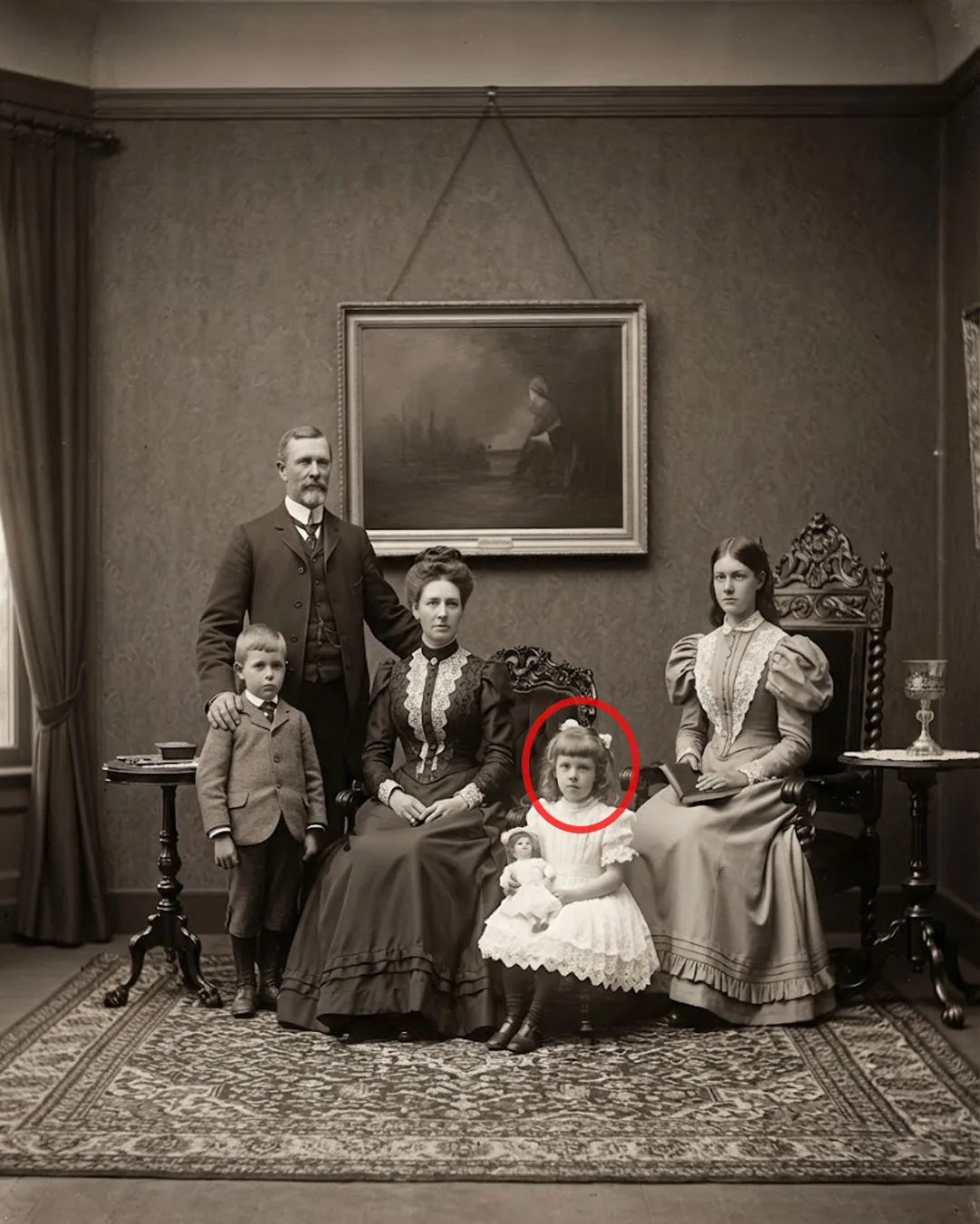 This 1898 Family Photo Seems Ordinary — Until You Spot the Hand on the Shoulder