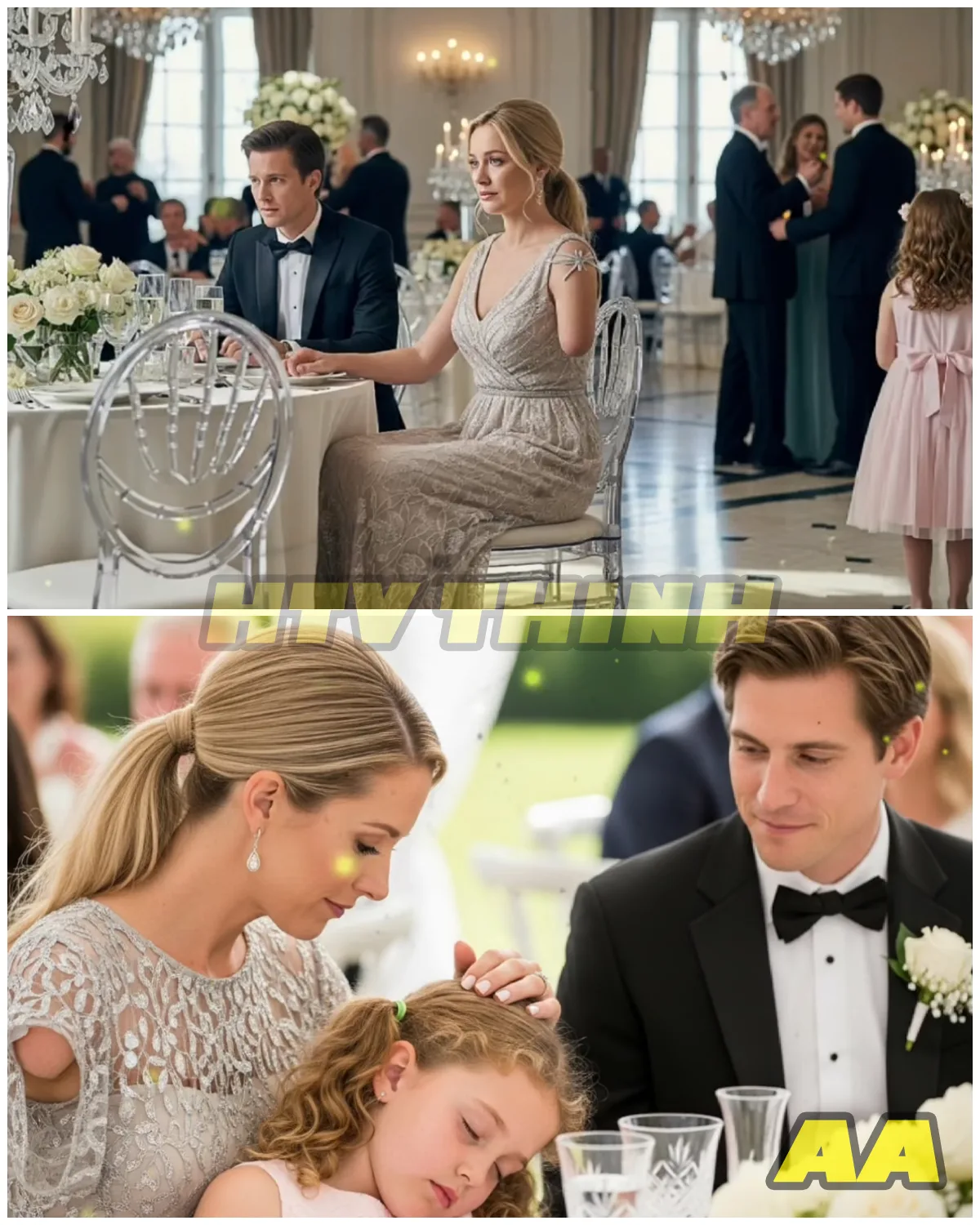 🌸💔🥂 “Humiliated at Her Own Sister’s Wedding, She Sat Alone — Until a Widowed Single Dad Changed Everything with One Sentence” 👨‍👧✨