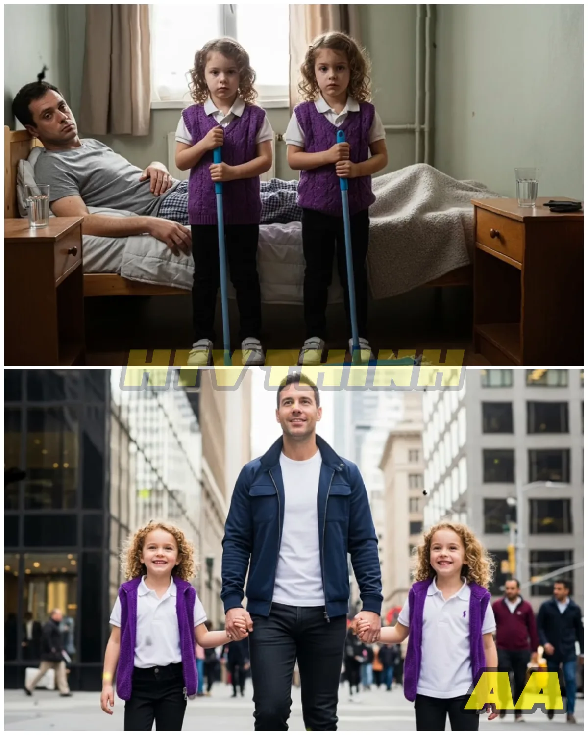 👨👧👧🩺🏢 “Their Father Collapsed Sick — Hours Later, His Twin Daughters Stood Before the CEO Asking for Mercy” 💔✨