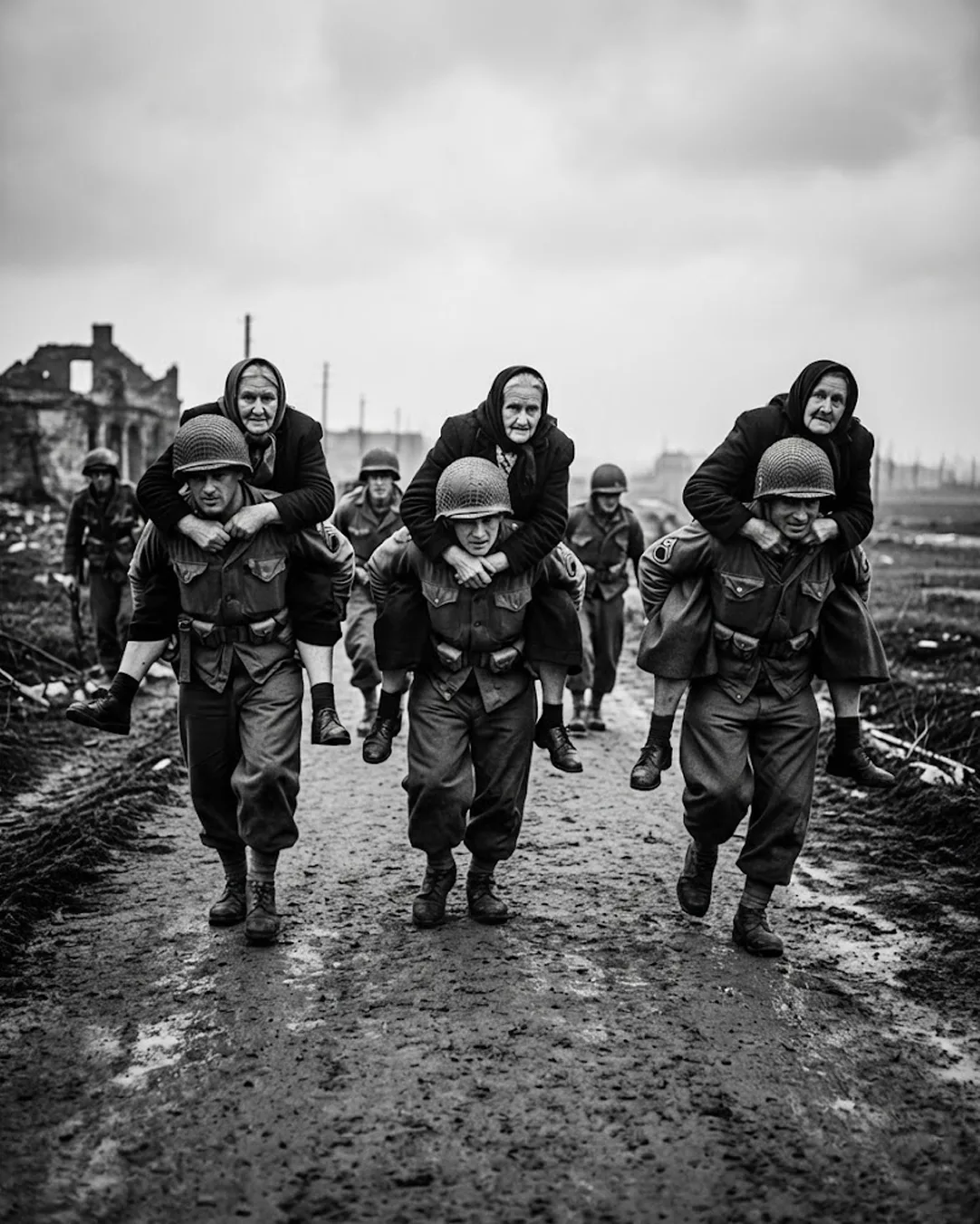 German POW Grandmothers Were Left Behind During Evacuation — American Soldiers Carried Them 8 Miles