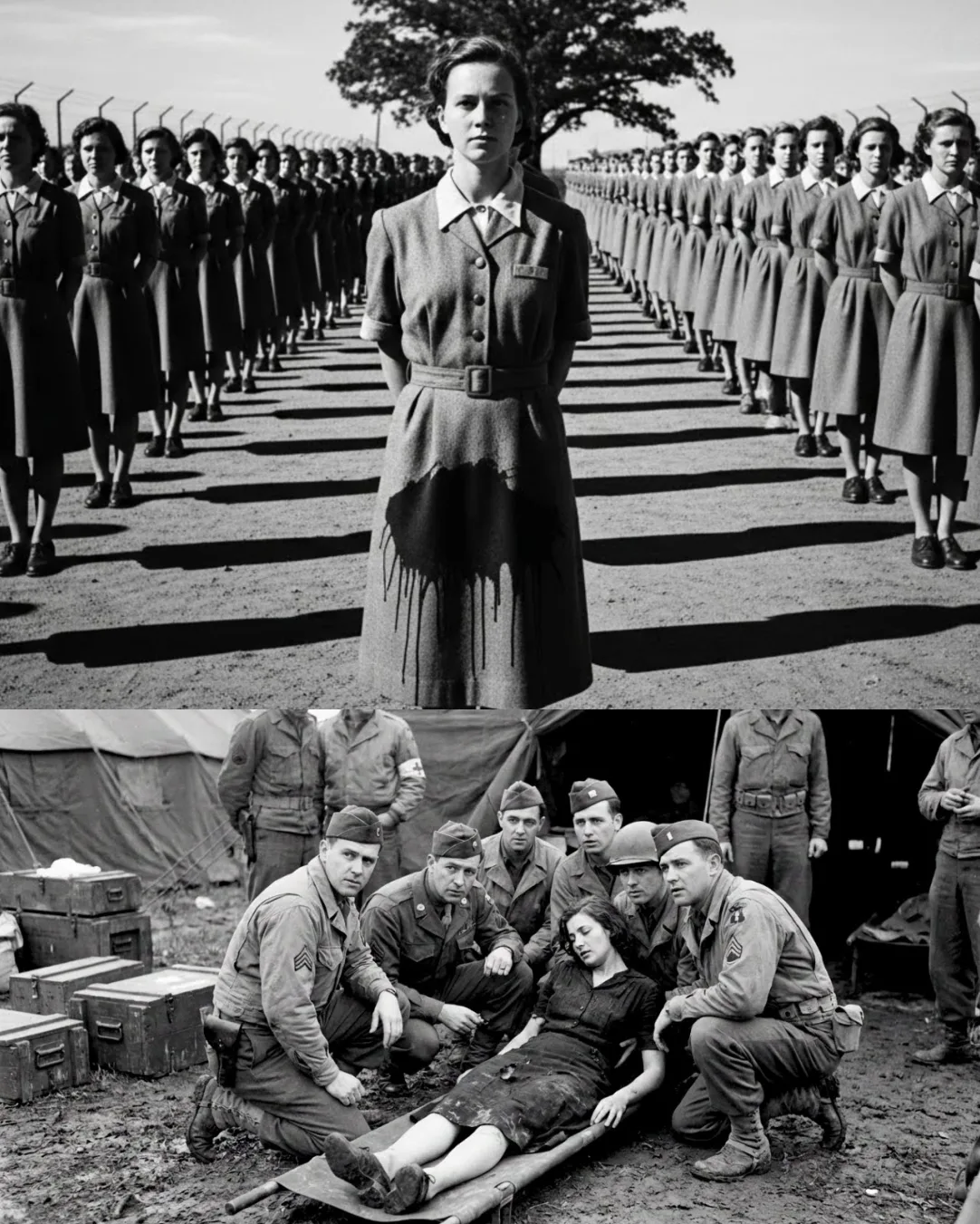 “I’m Bleeding Through My Dress” – German Woman POW Collapses in Front of American Doctors