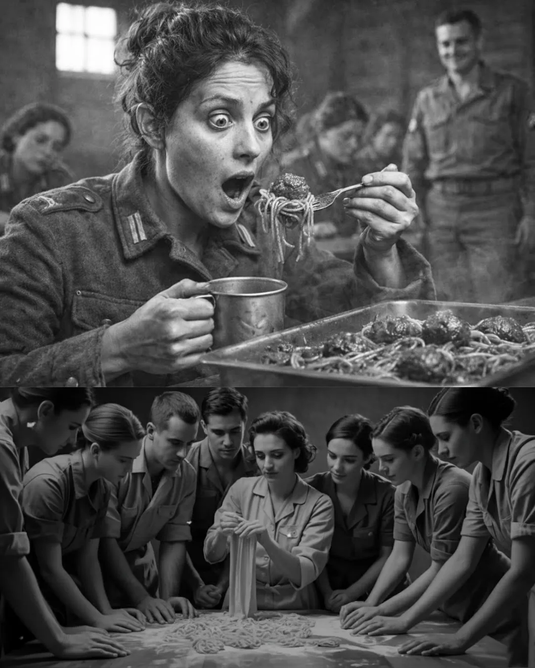 Italian Women POWs Shocked by Their First Taste of American Spaghetti and Meatballs