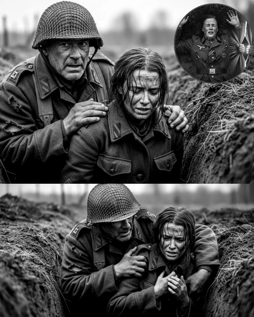 “Please Don’t Hurt Me” — German POW Panics Until She Realizes Why the American Soldier Stopped Her