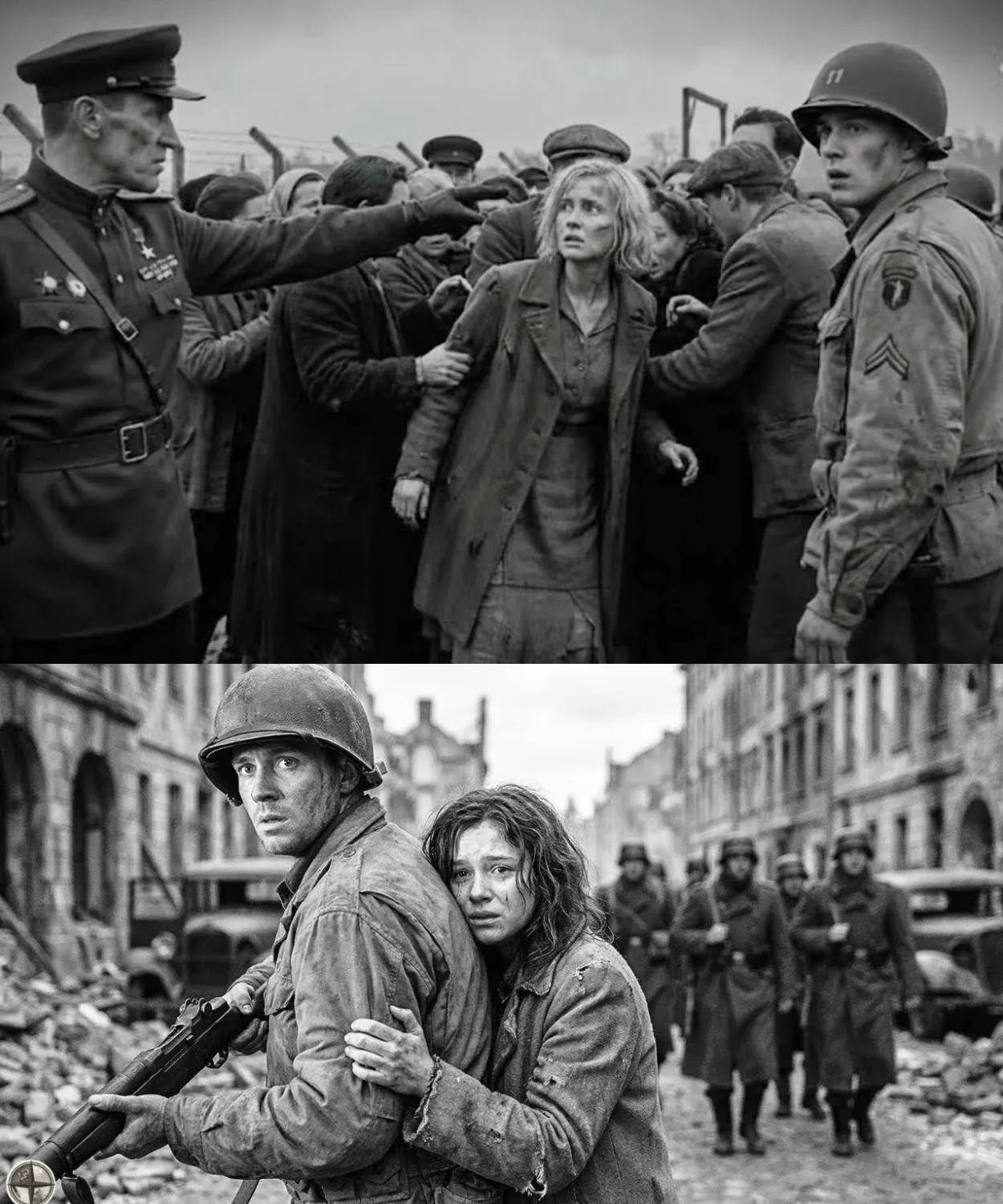 “Don’t Let Them Take Me” – German Woman POW Grabs US Soldier’s Arm to Escape Soviet Revenge