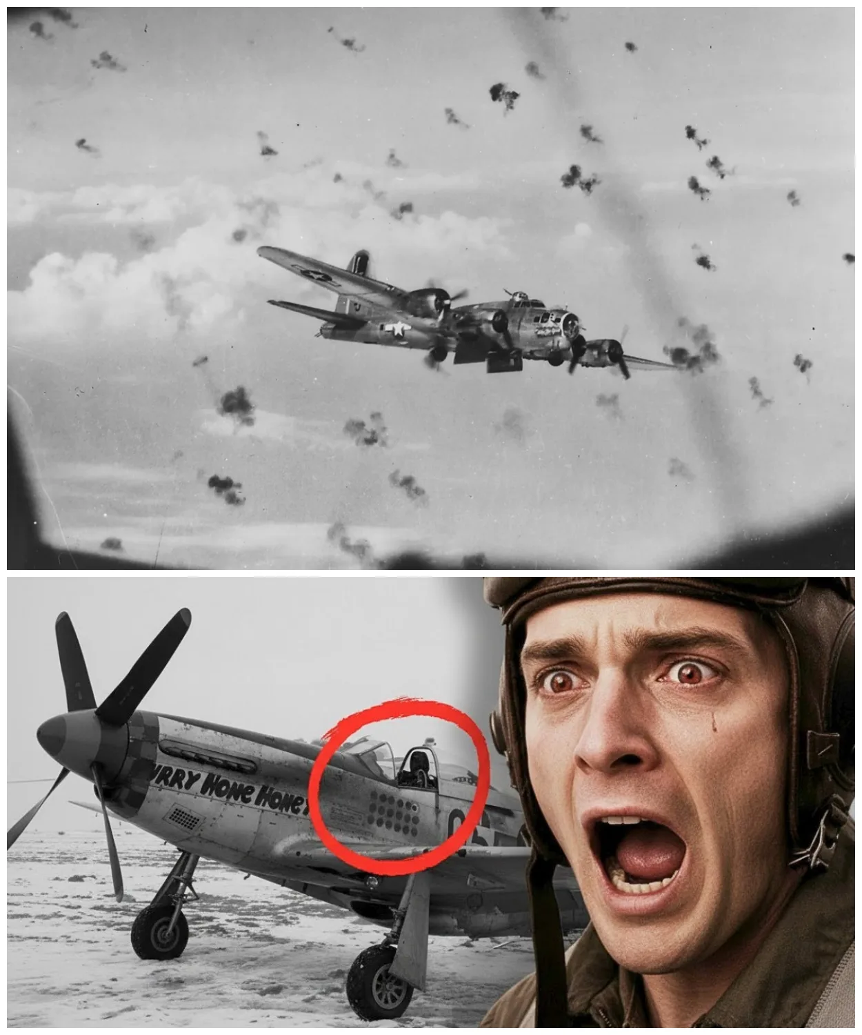 GERMAN PILOTS STUNNED WHEN AMERICAN P-51 MUSTANG APPEARS