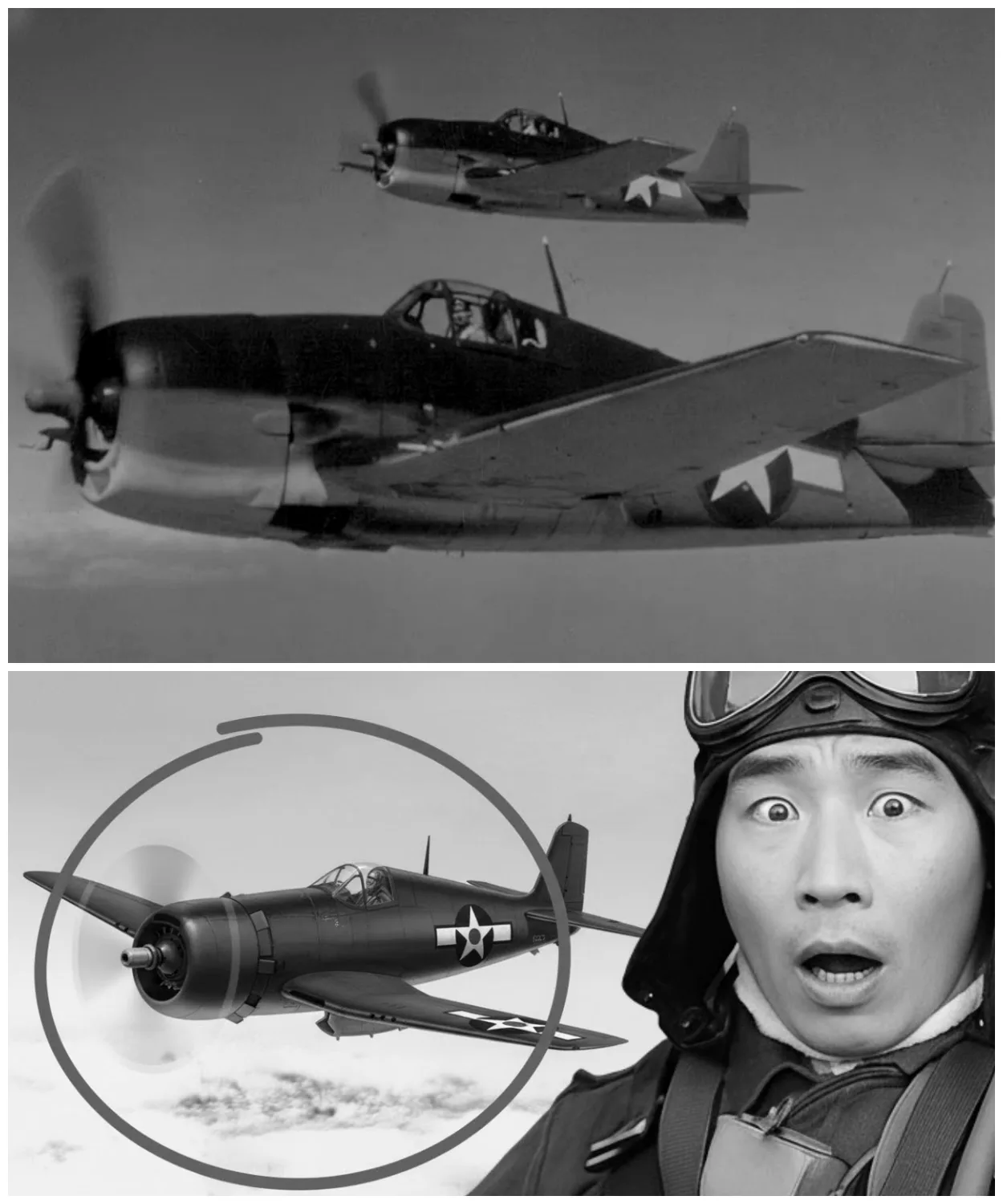 JAPANESE PILOTS TERRIFIED WHEN AMERICAN F6F HELLCAT APPEARS