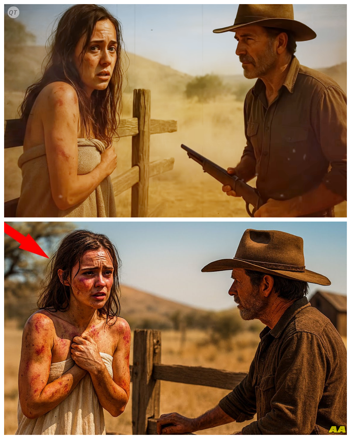 “Please... Help Me...” She Begged, Bleeding. – A Lonely Rancher Froze When He Saw Her Naked.