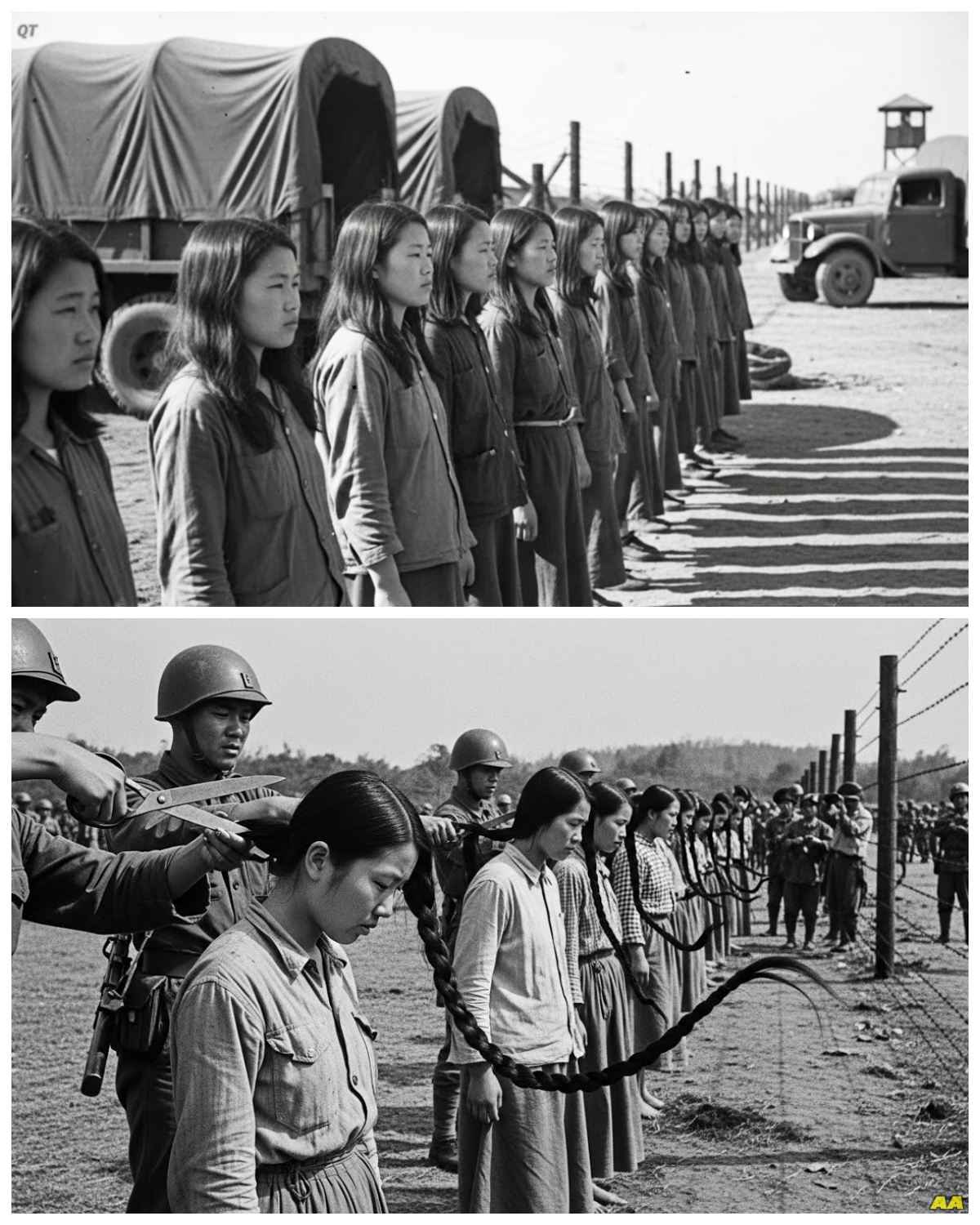 Female Japanese Prisoners Were Humiliated When Allied Troops Cut Off Their Long Hair