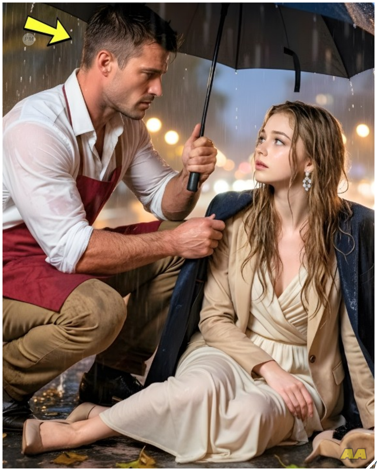 A Single Dad Waiter Saved a Young Woman in the Rain—Days Later, His Daughter Recognized Her on TV