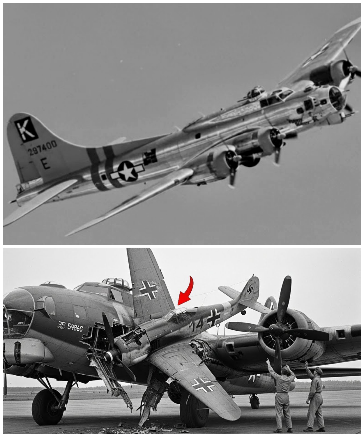 When This German Fighter Flew Into His B-17 — He Landed With It Still Inside