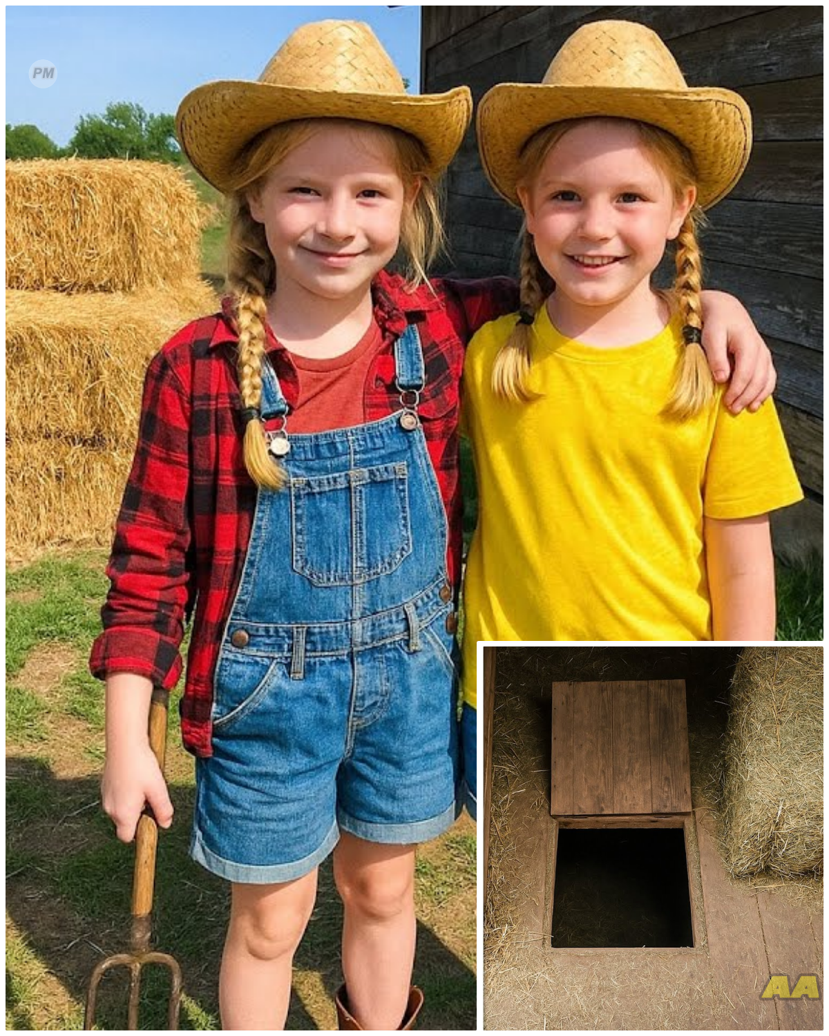 Twin Farm Girls Vanished During Hide and Seek, 2 Months Later Mom Looks Under Hay Bale…